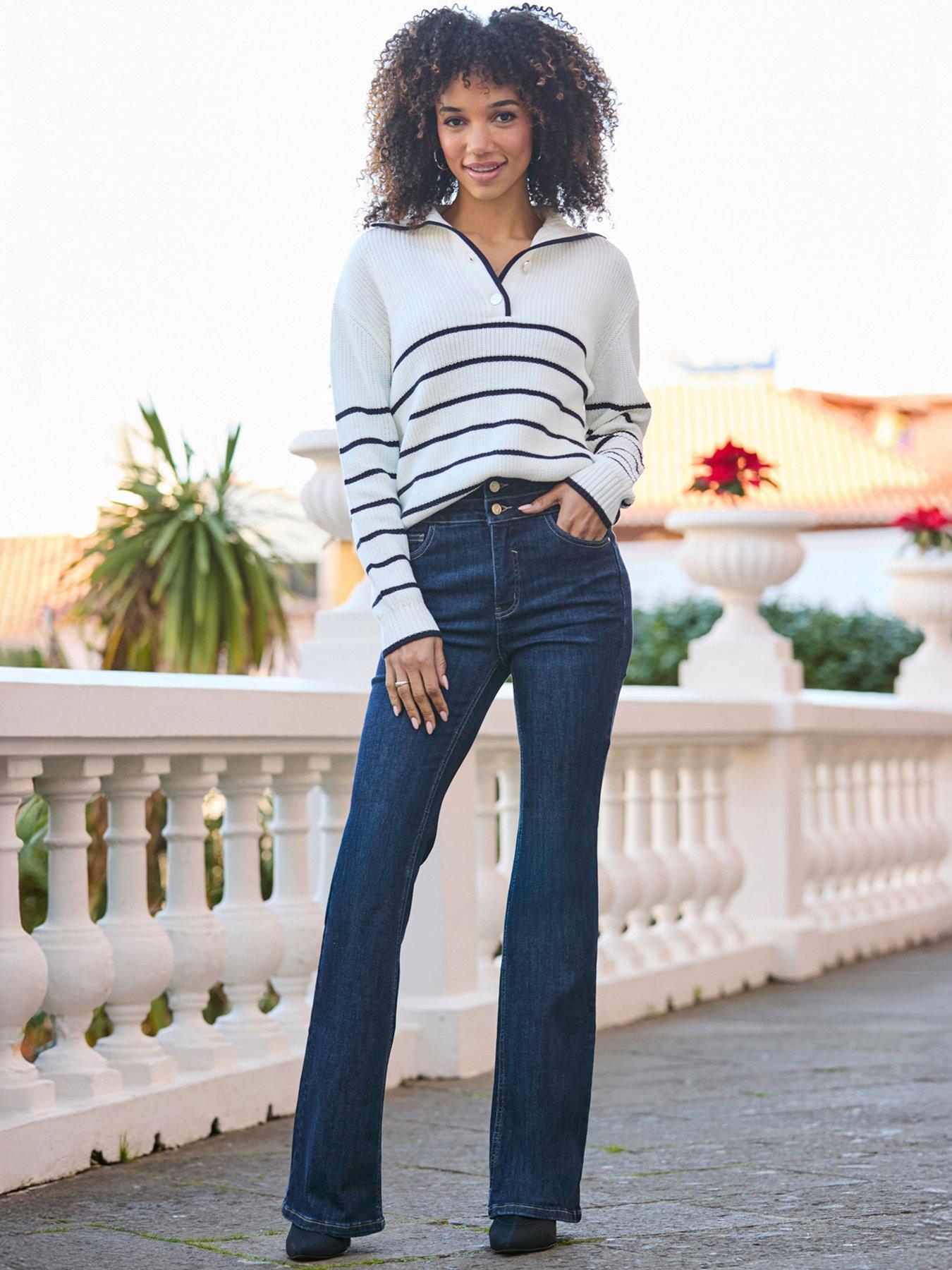 sosandar-stripe-gold-button-detail-collared-jumper-ivorynavy-bluefront