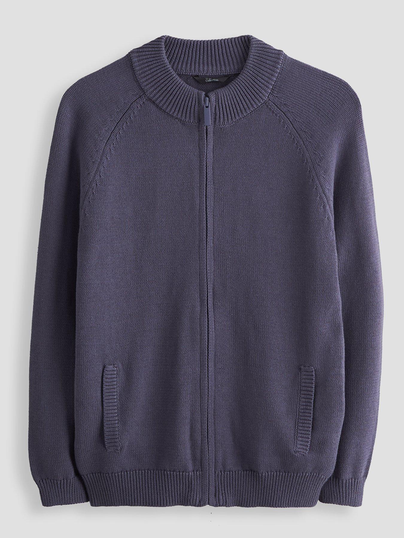 The Very Collection Boys Knitted Back Detail Basic Cardigan - Grey