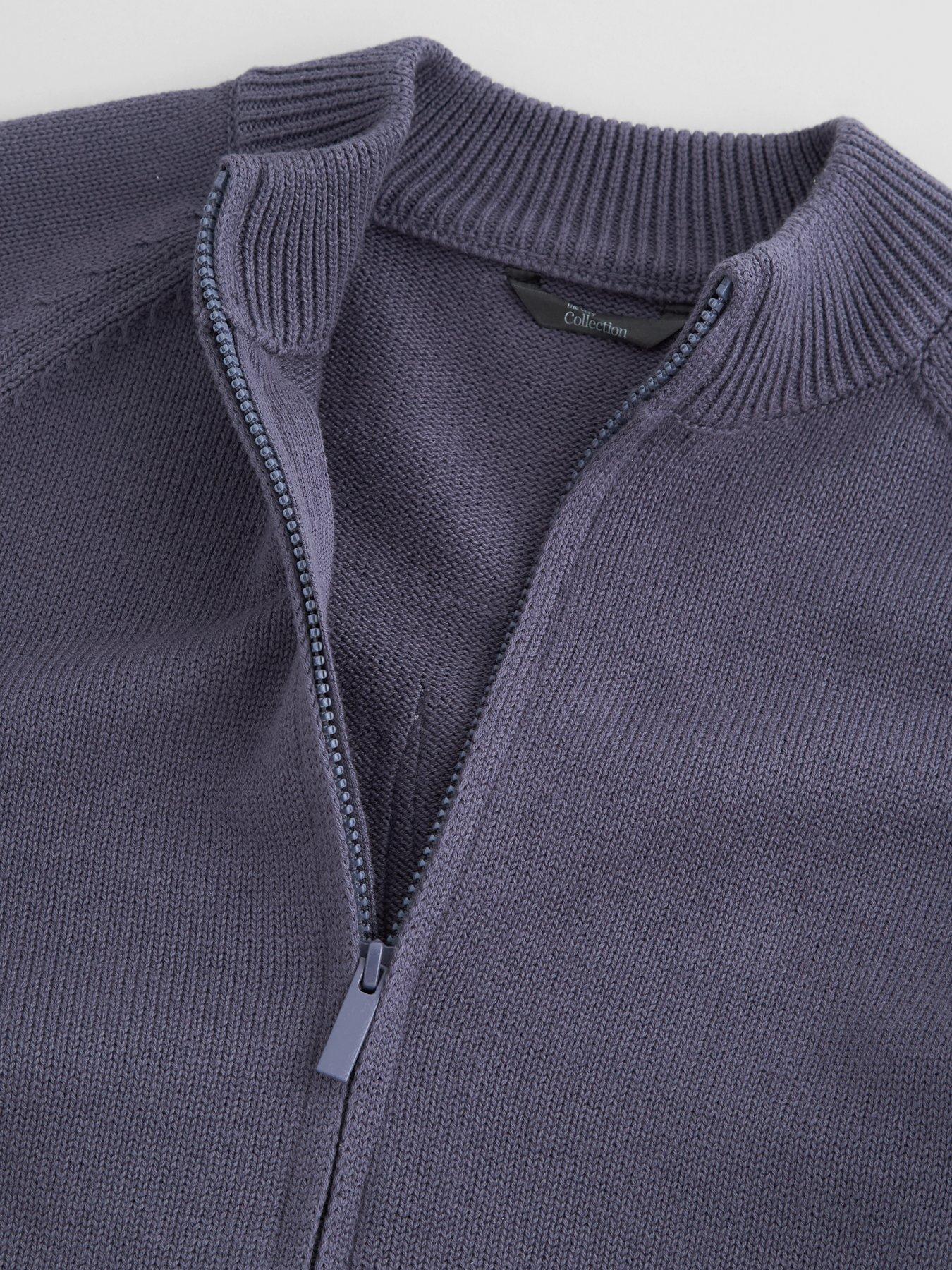 Image 4 of 6 of The Very Collection Boys Knitted Back Detail Basic Cardigan (3-16 years) - Grey