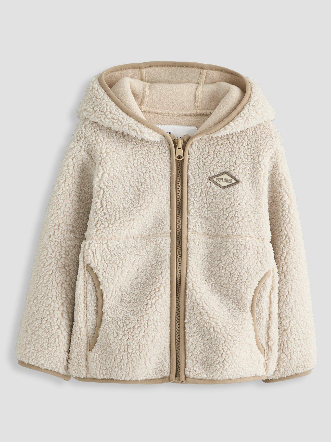 Image 1 of 4 of The Very Collection Boys Premium Borg Hooded Jacket (9 months - 7 years) - Beige