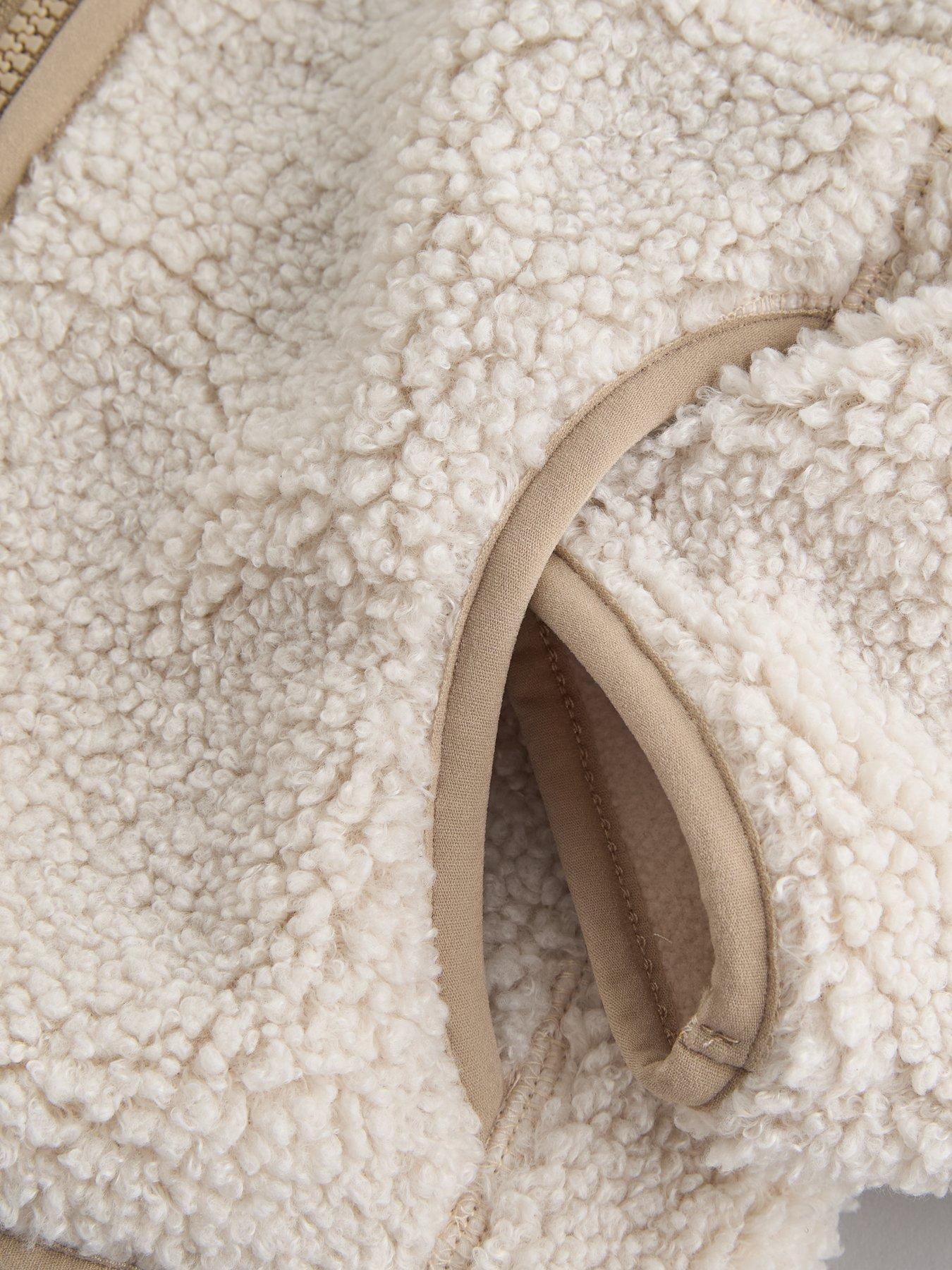 Image 3 of 4 of The Very Collection Boys Premium Borg Hooded Jacket (9 months - 7 years) - Beige