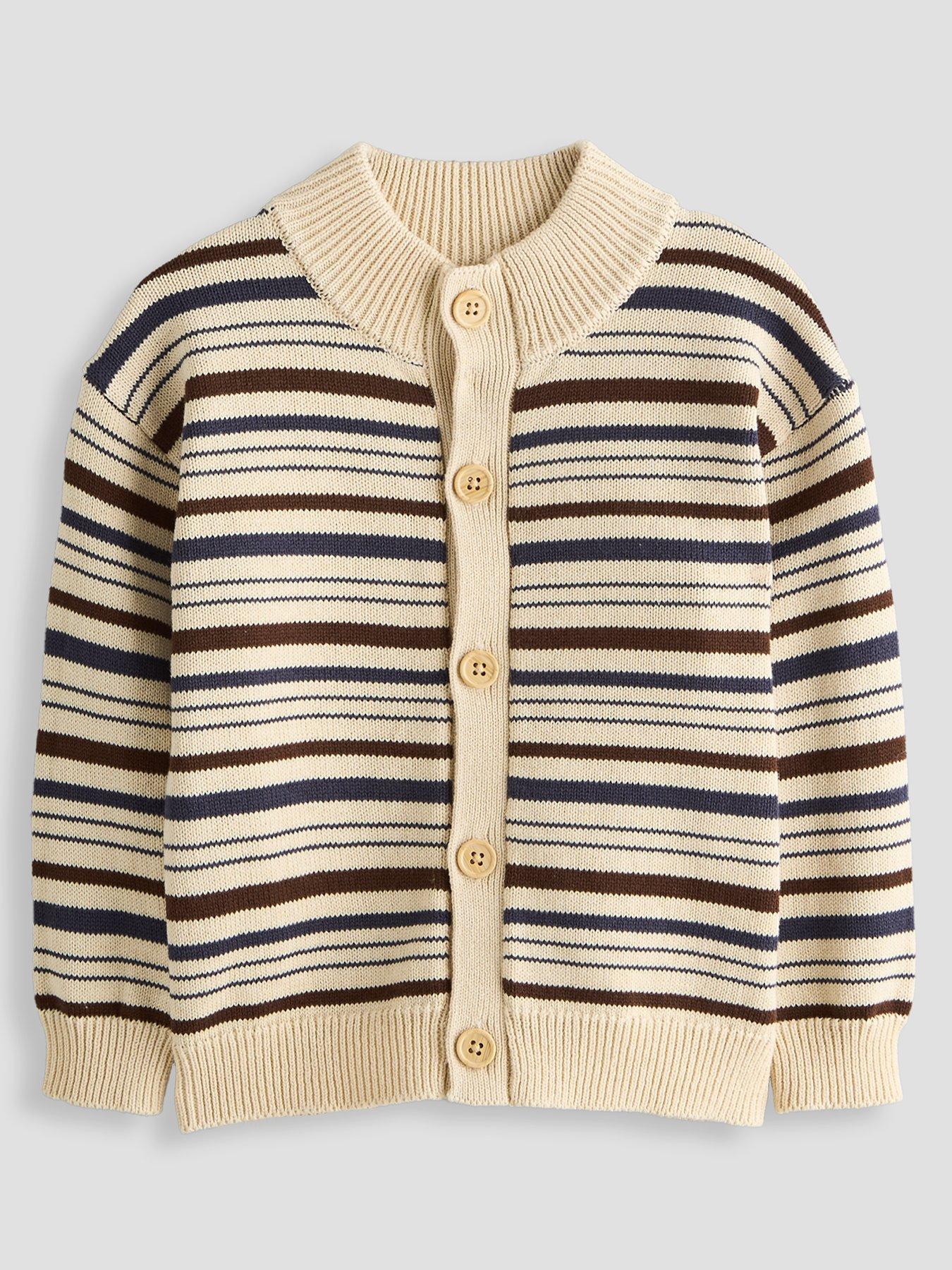 Image 1 of 4 of The Very Collection Boys Stripe Knitted Cardigan (9 months - 7 years) - Multi