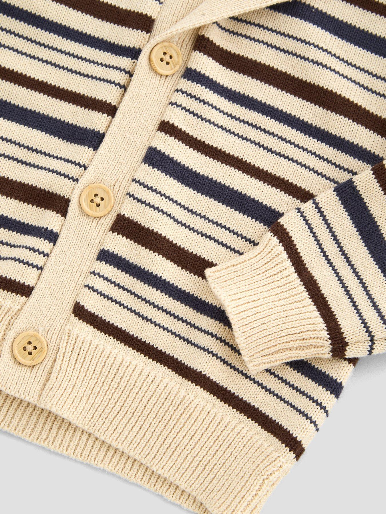 Image 4 of 4 of The Very Collection Boys Stripe Knitted Cardigan (9 months - 7 years) - Multi