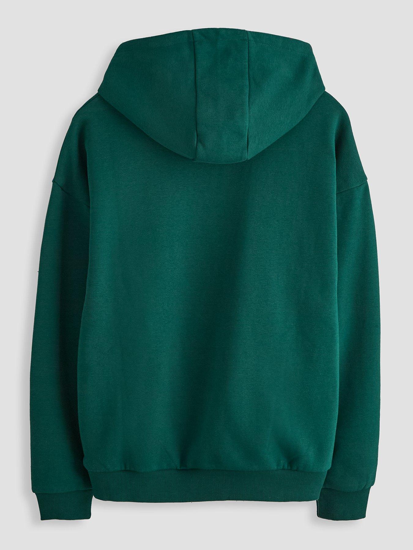 Image 2 of 5 of The Very Collection Boys Cotton Rich Nyc Graphic Basic Hoodie (3-16 years) - Green