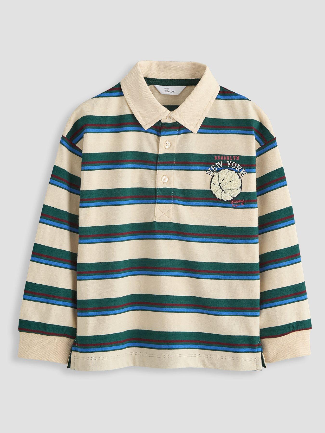 Image 1 of 4 of The Very Collection Boys Stripe Rugby Basic Polo - Multi