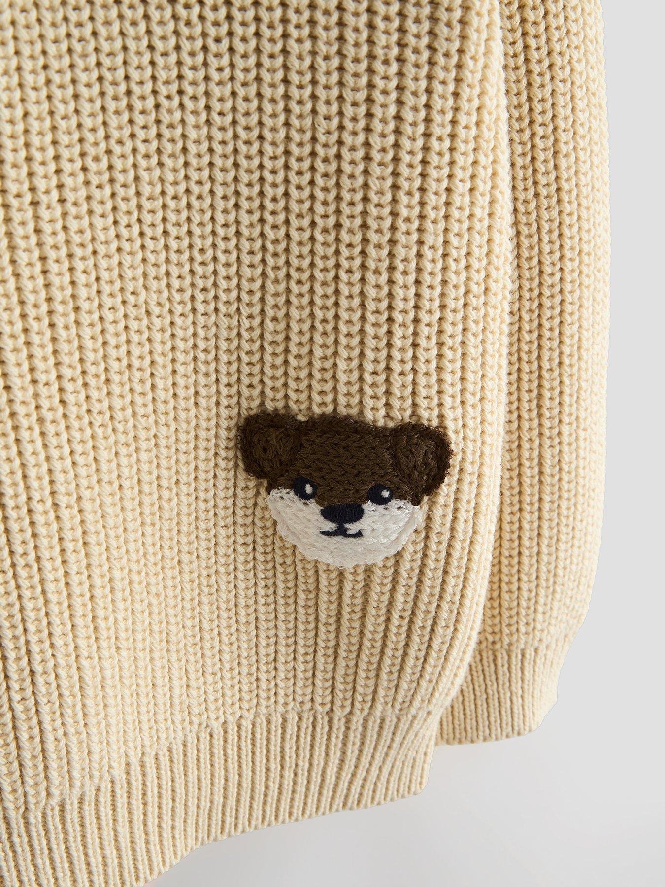 Image 4 of 5 of The Very Collection Boys Knitted Dog Jumper - Cream