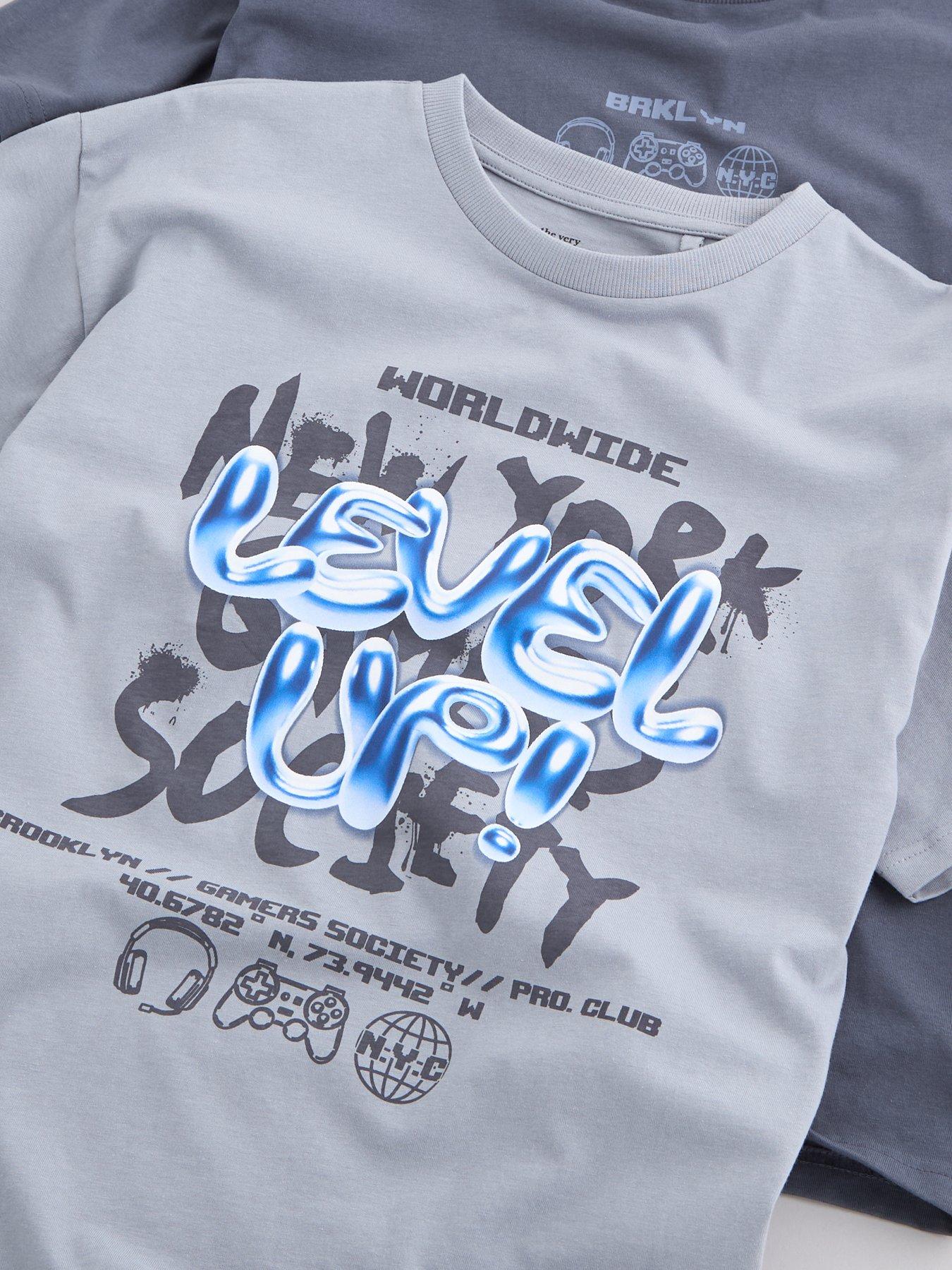 Image 5 of 5 of The Very Collection Boys Cotton Rich 3 Pack Graphic T-shirts (3-16 years) - Multi