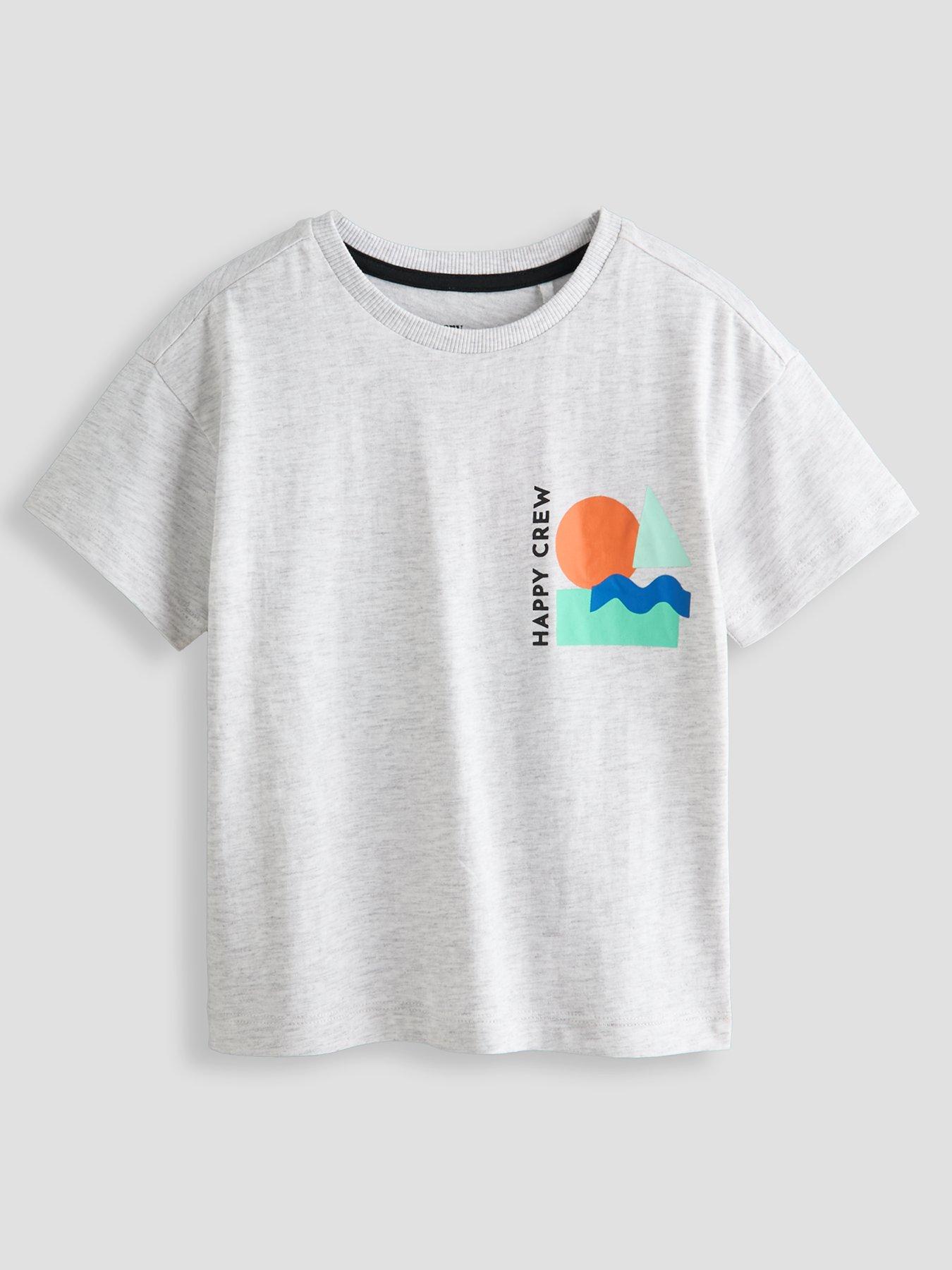 Image 2 of 5 of The Very Collection Boys 3 Pack Happy Crew Slogan Print T-shirts (9 months - 7 years) - Multi