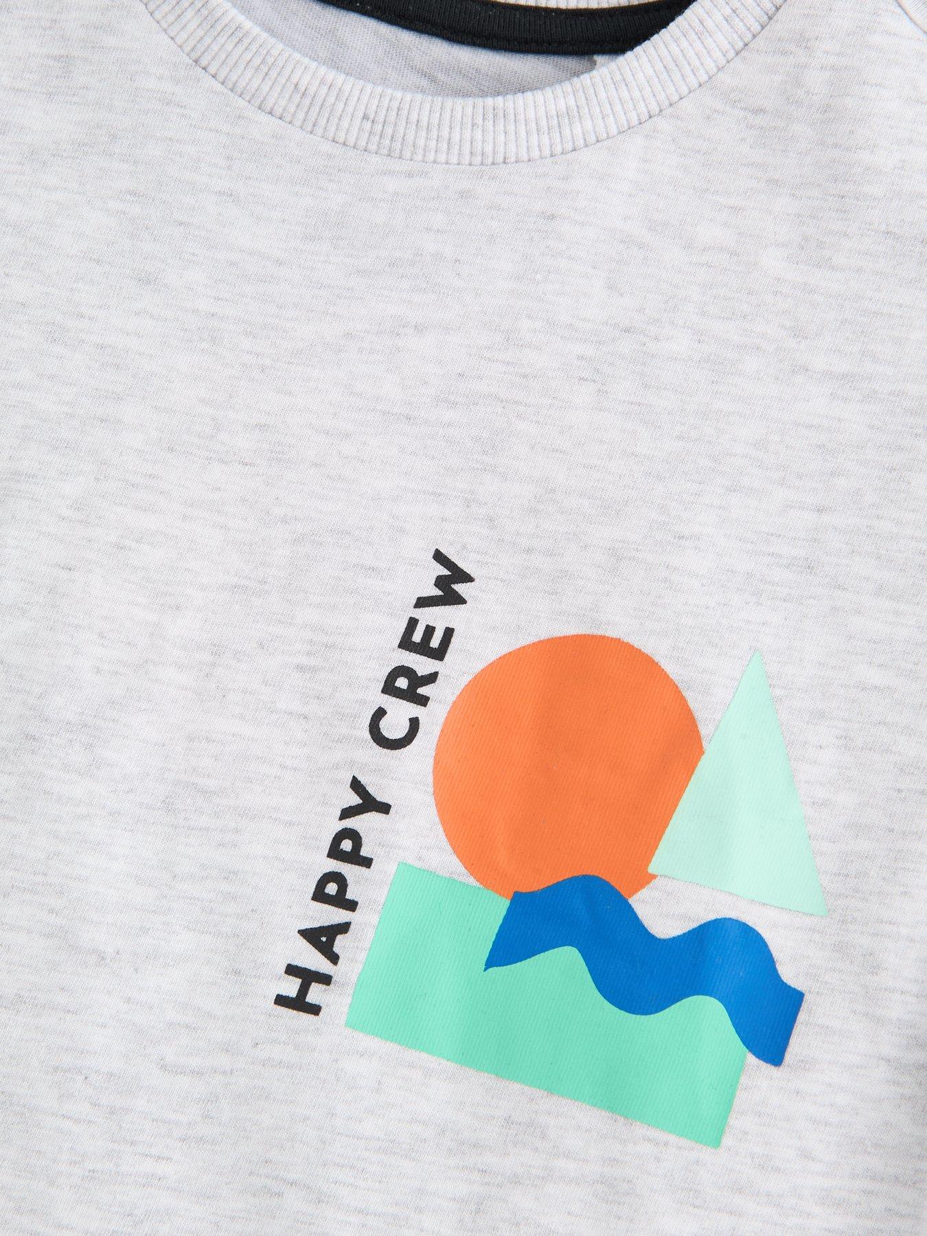 Image 4 of 5 of The Very Collection Boys 3 Pack Happy Crew Slogan Print T-shirts (9 months - 7 years) - Multi