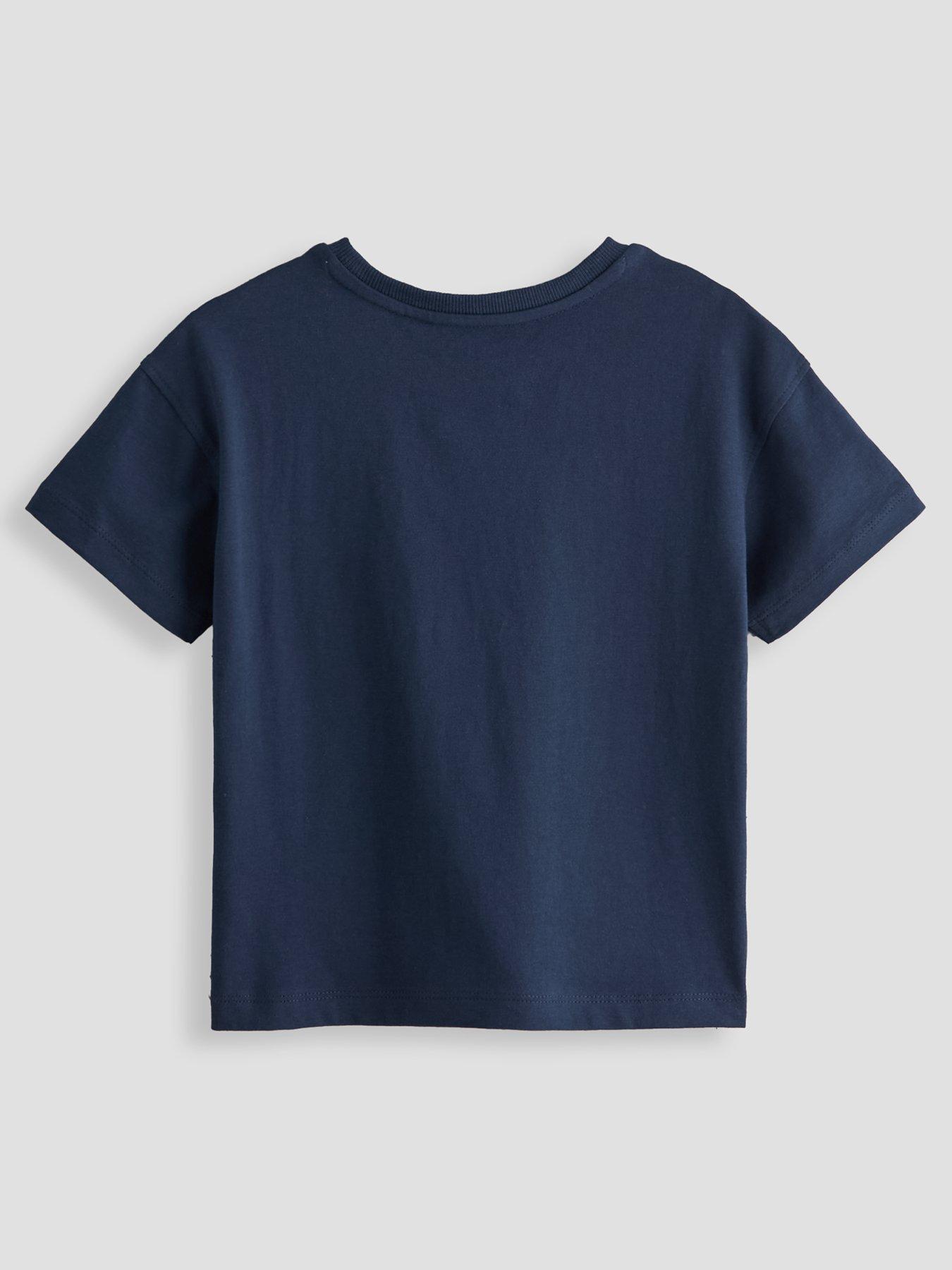 Image 2 of 4 of The Very Collection Boys Big Smiles Graphic Short Sleeve T-shirt (9 months - 7 years) - Navy