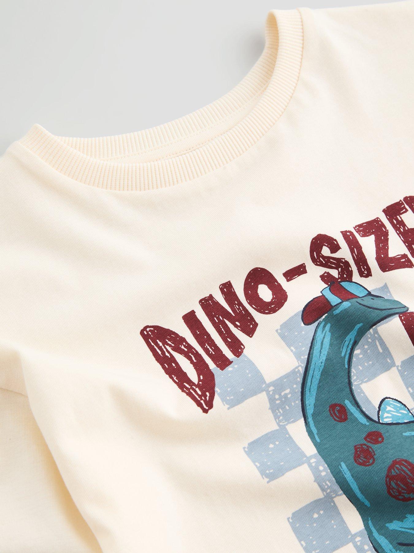 Image 4 of 4 of The Very Collection Boys Dino Long Sleeve Graphic T-shirt (9 months - 7 years) - White