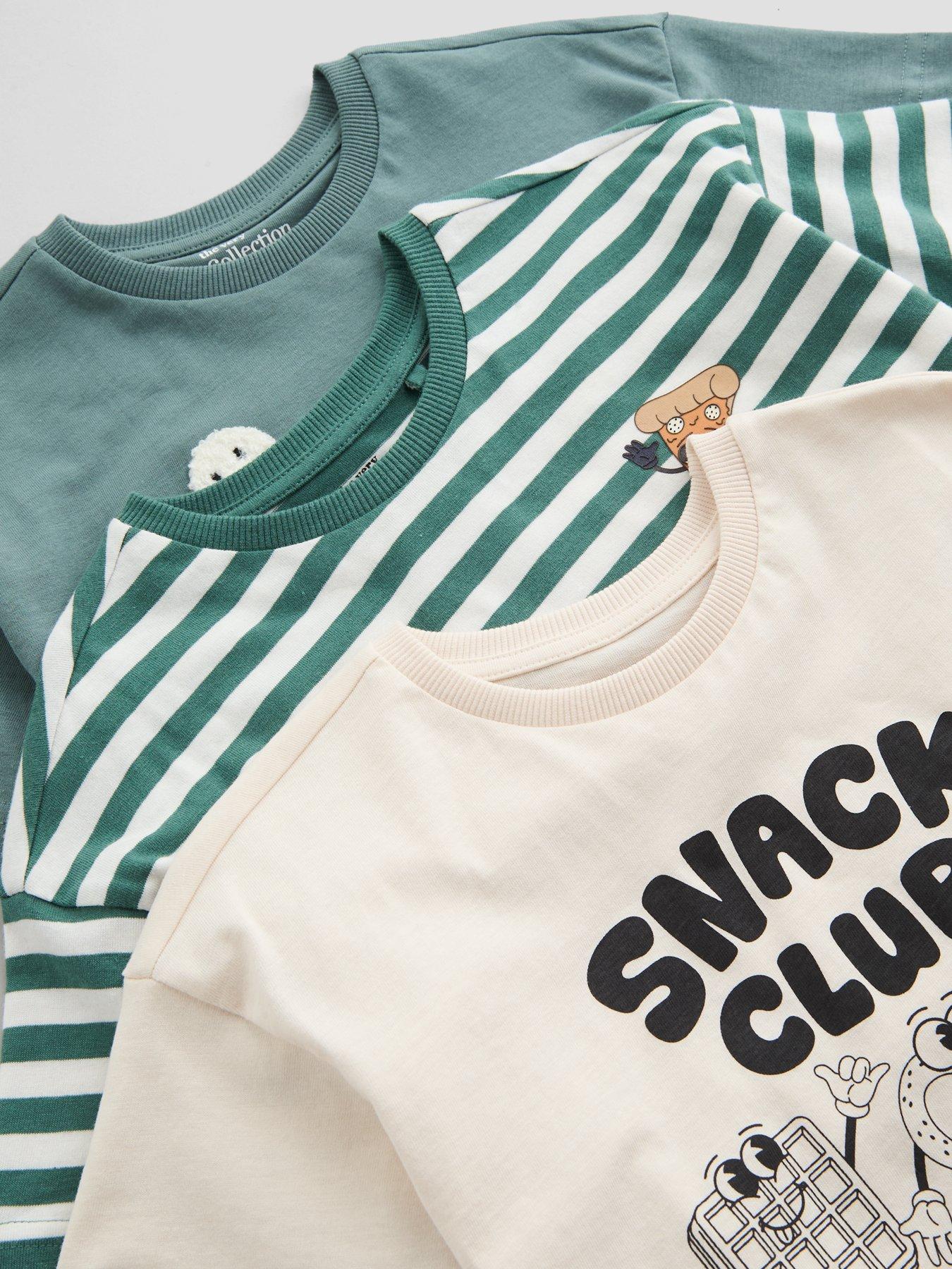 Image 4 of 5 of The Very Collection Boys' Cotton Rich 3 Pack Graphic and Stripe T-Shirts (9 months - 7 years) - Multi