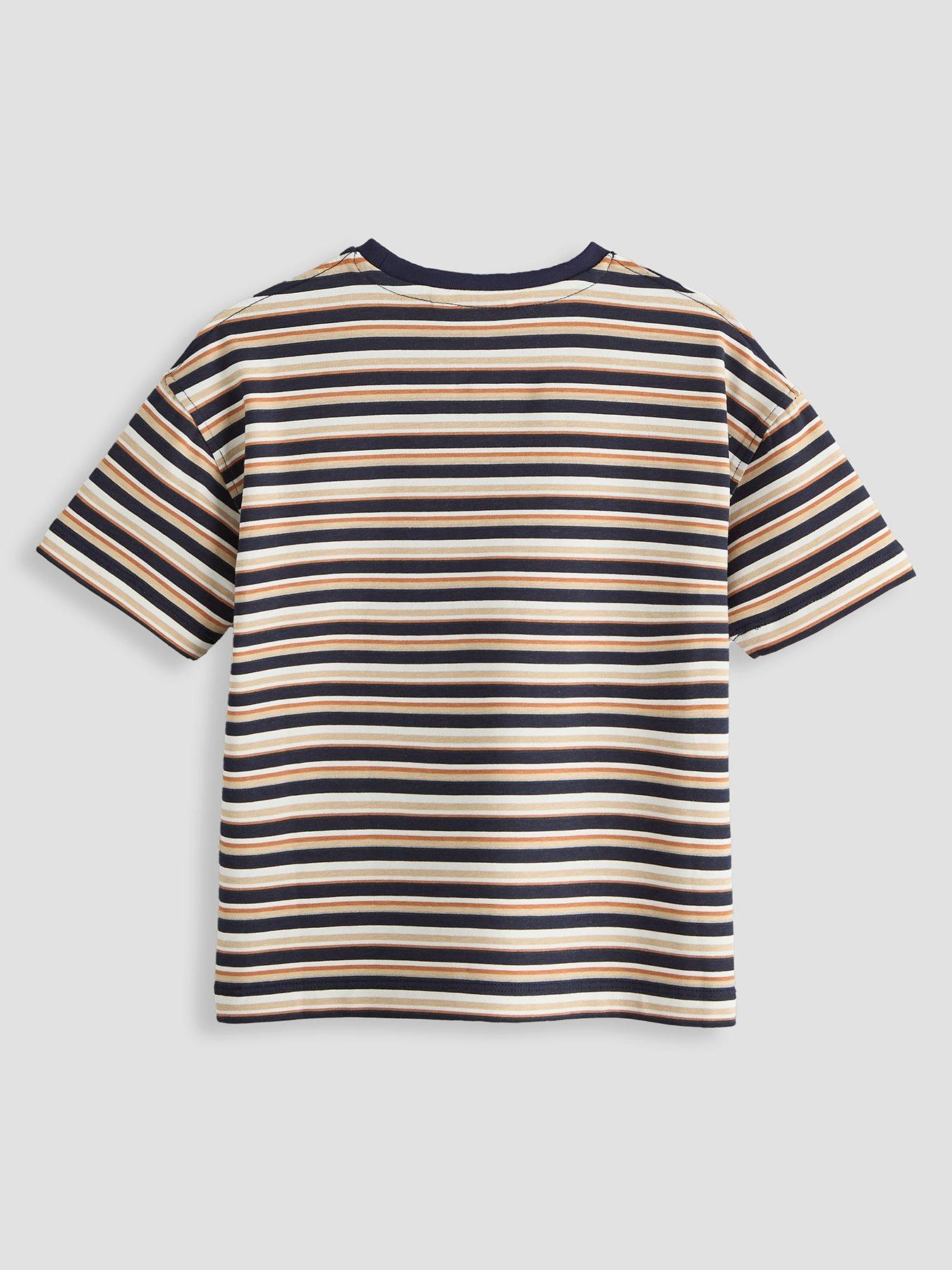Image 2 of 4 of The Very Collection Boys Stripe Pocket Detail T-Shirt (9 months - 7 years) - Navy
