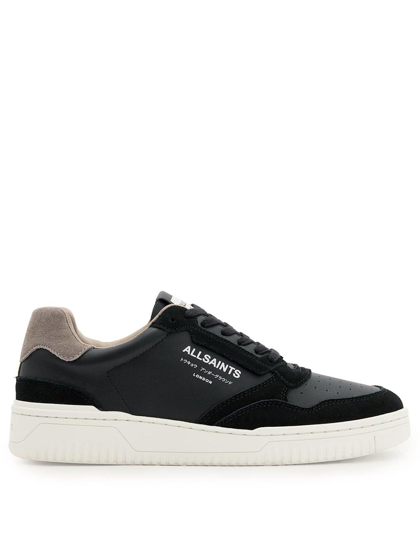 Image 1 of 5 of AllSaints Regan Low Top Leather Trainers - Grey
