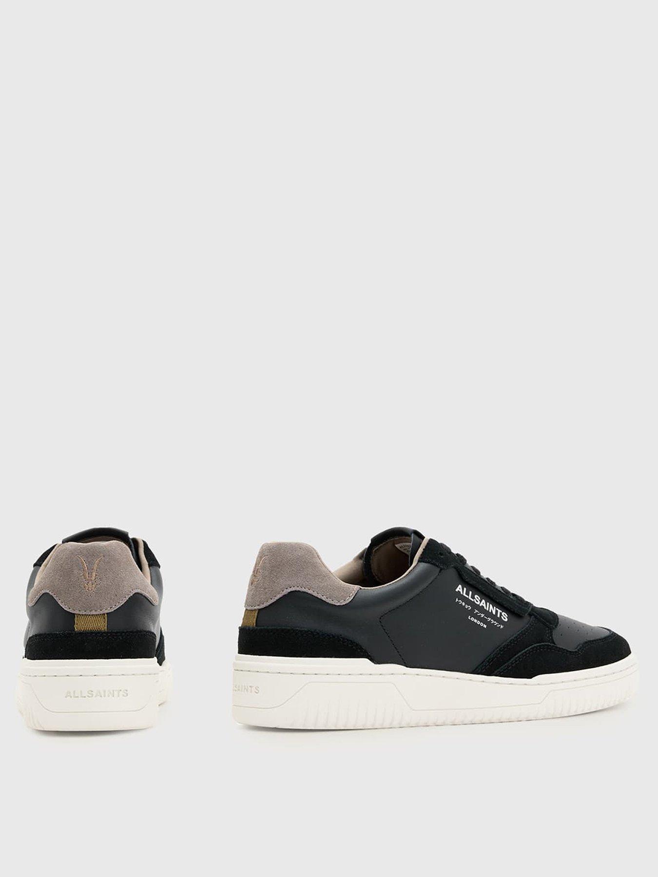 Image 3 of 5 of AllSaints Regan Low Top Leather Trainers - Grey