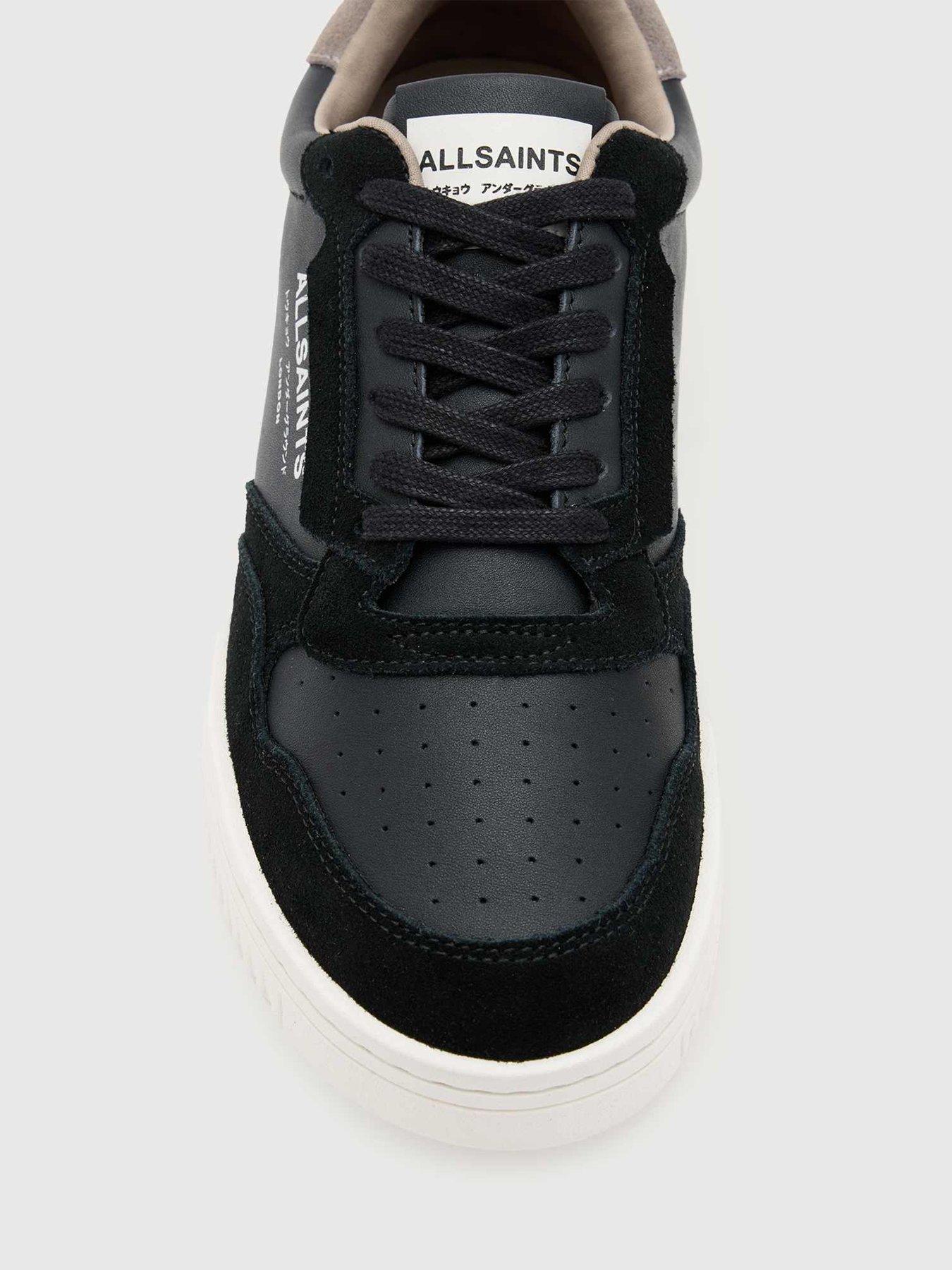 Image 4 of 5 of AllSaints Regan Low Top Leather Trainers - Grey