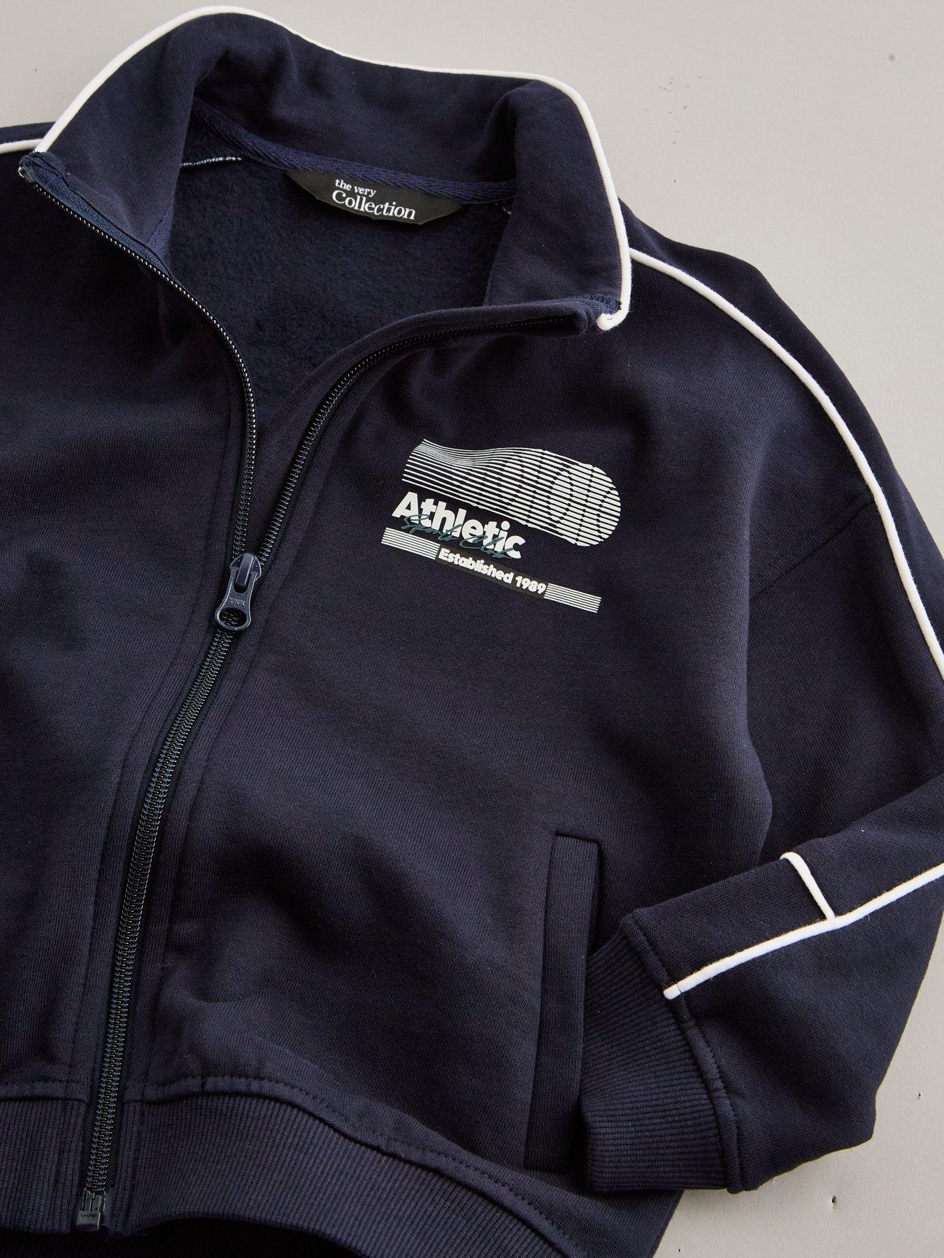 Image 3 of 5 of The Very Collection Boys Piping Detail Sport Tracksuit Set (9 months - 7 years) - Navy