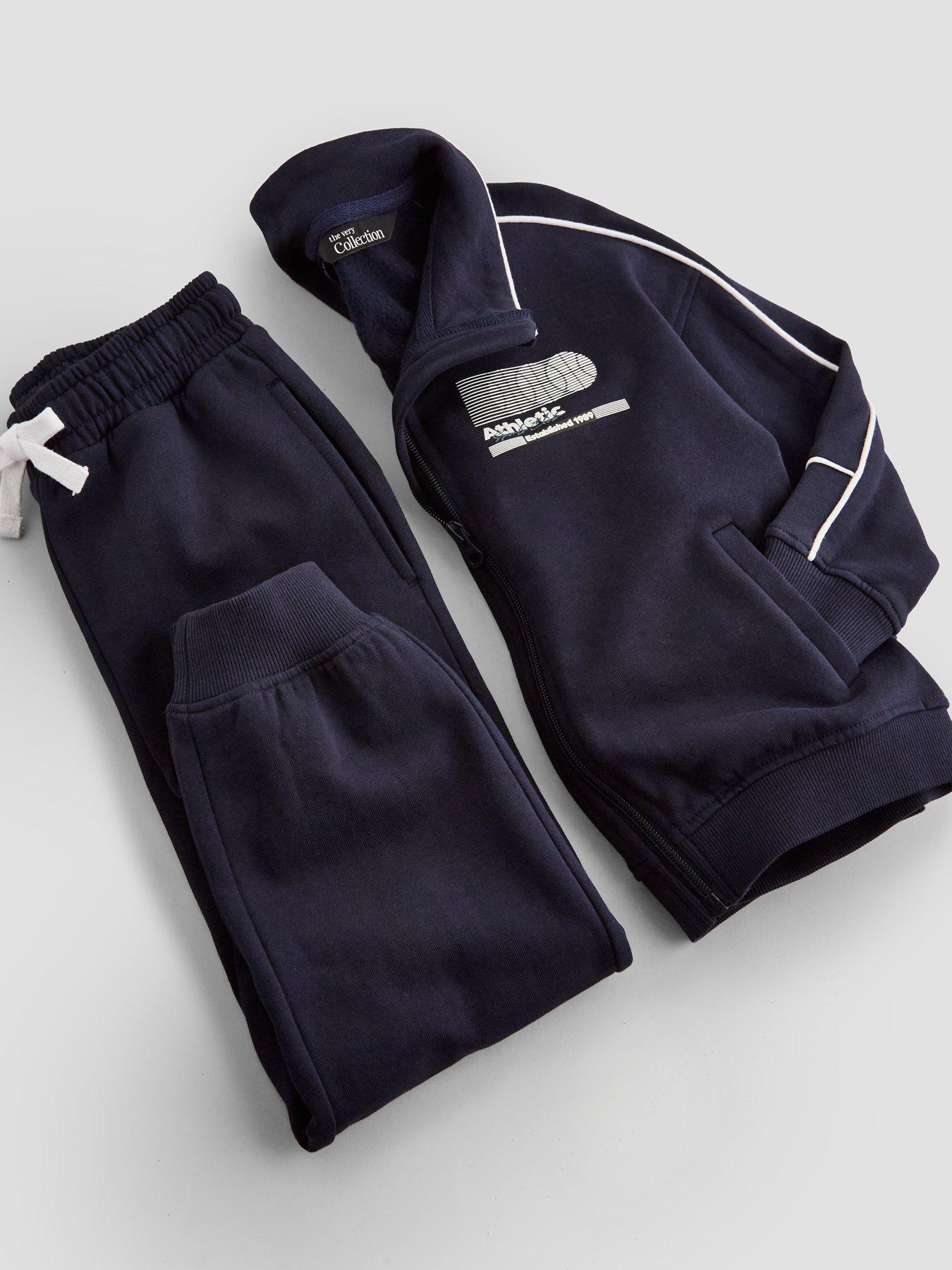 Image 5 of 5 of The Very Collection Boys Piping Detail Sport Tracksuit Set (9 months - 7 years) - Navy