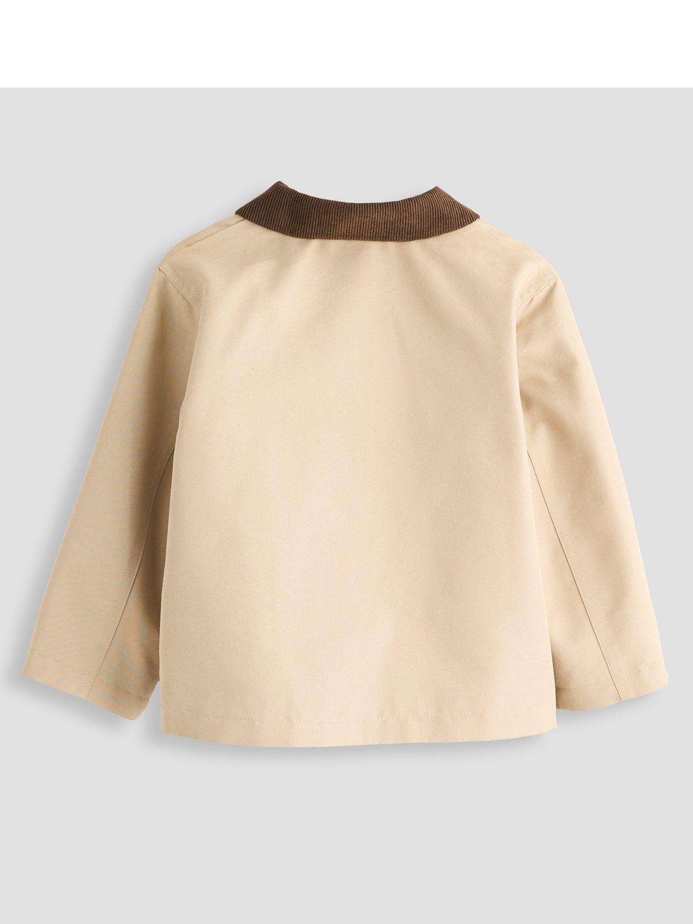 Image 2 of 5 of The Very Collection Boys' Check Lined Barn Jacket with Cord Collar (9 months - 7 years) - Stone
