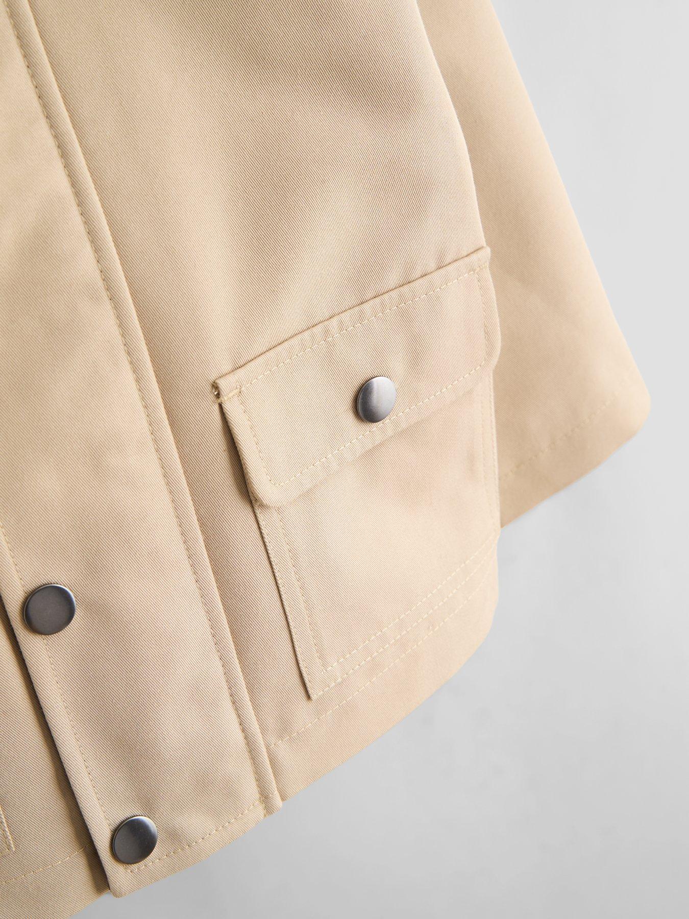 Image 5 of 5 of The Very Collection Boys' Check Lined Barn Jacket with Cord Collar (9 months - 7 years) - Stone