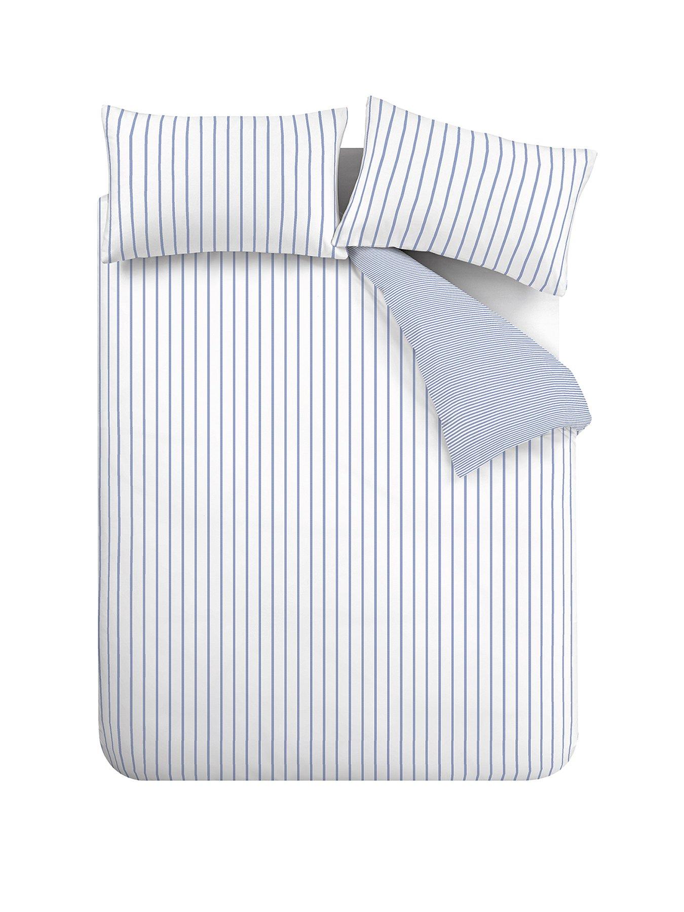 Image 2 of 7 of Bianca Hampton Stripe 100% Cotton Duvet Set Blue