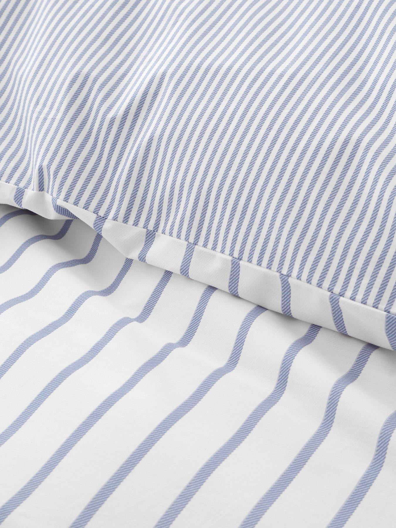Image 6 of 7 of Bianca Hampton Stripe 100% Cotton Duvet Set Blue