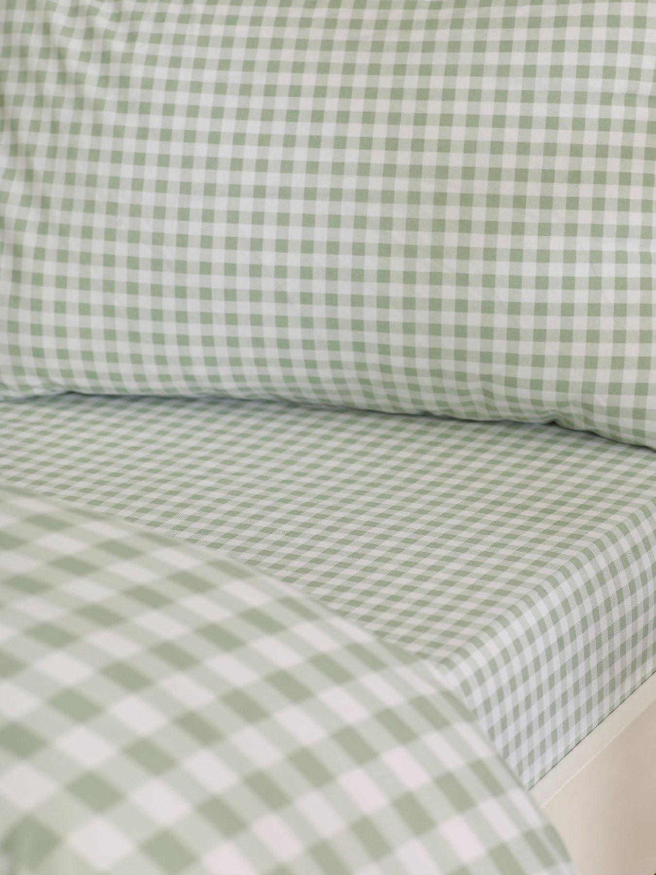 catherine-lansfield-bamford-gingham-check-fitted-sheet-green
