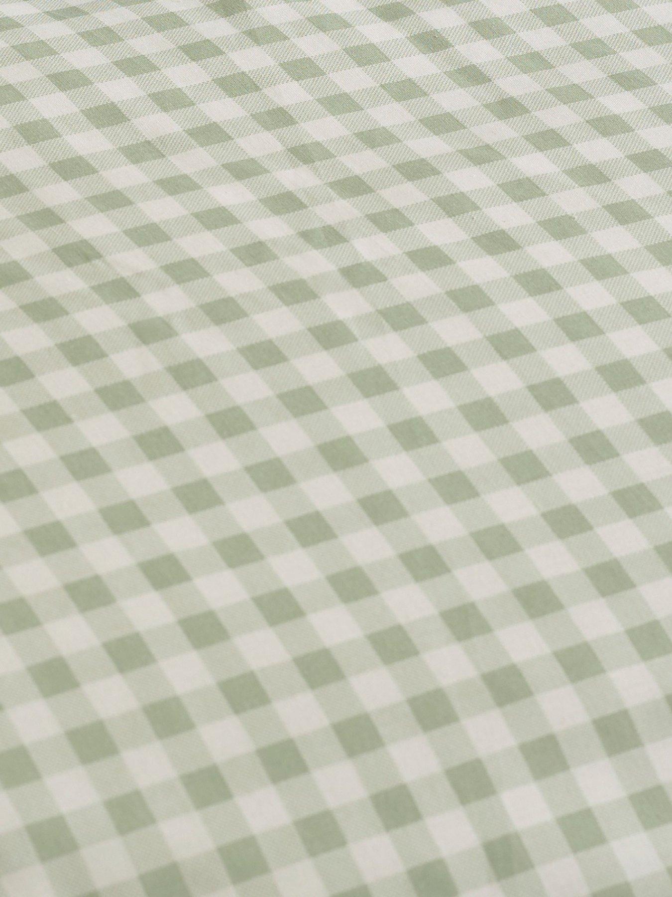 Image 3 of 3 of Catherine Lansfield Bamford Gingham Check Fitted Sheet Green