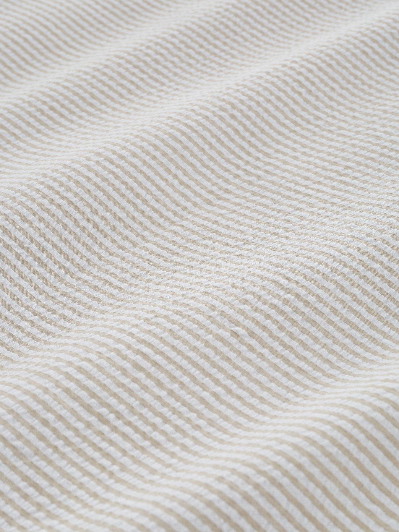 Image 7 of 7 of Bianca Seersucker Woven Stripe Duvet Set Natural