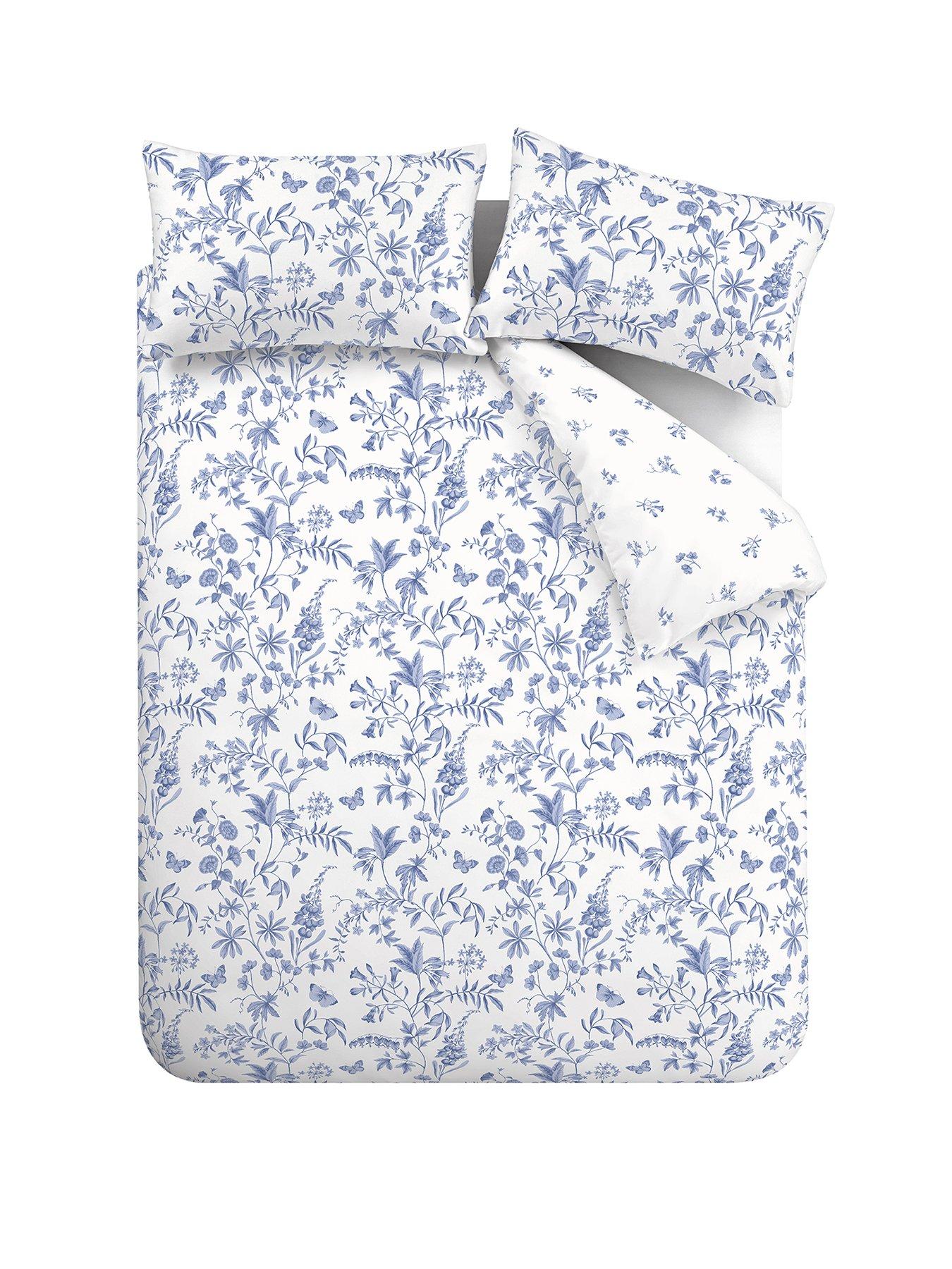 Image 2 of 7 of Bianca Thea Floral 100% Cotton Duvet Set Blue
