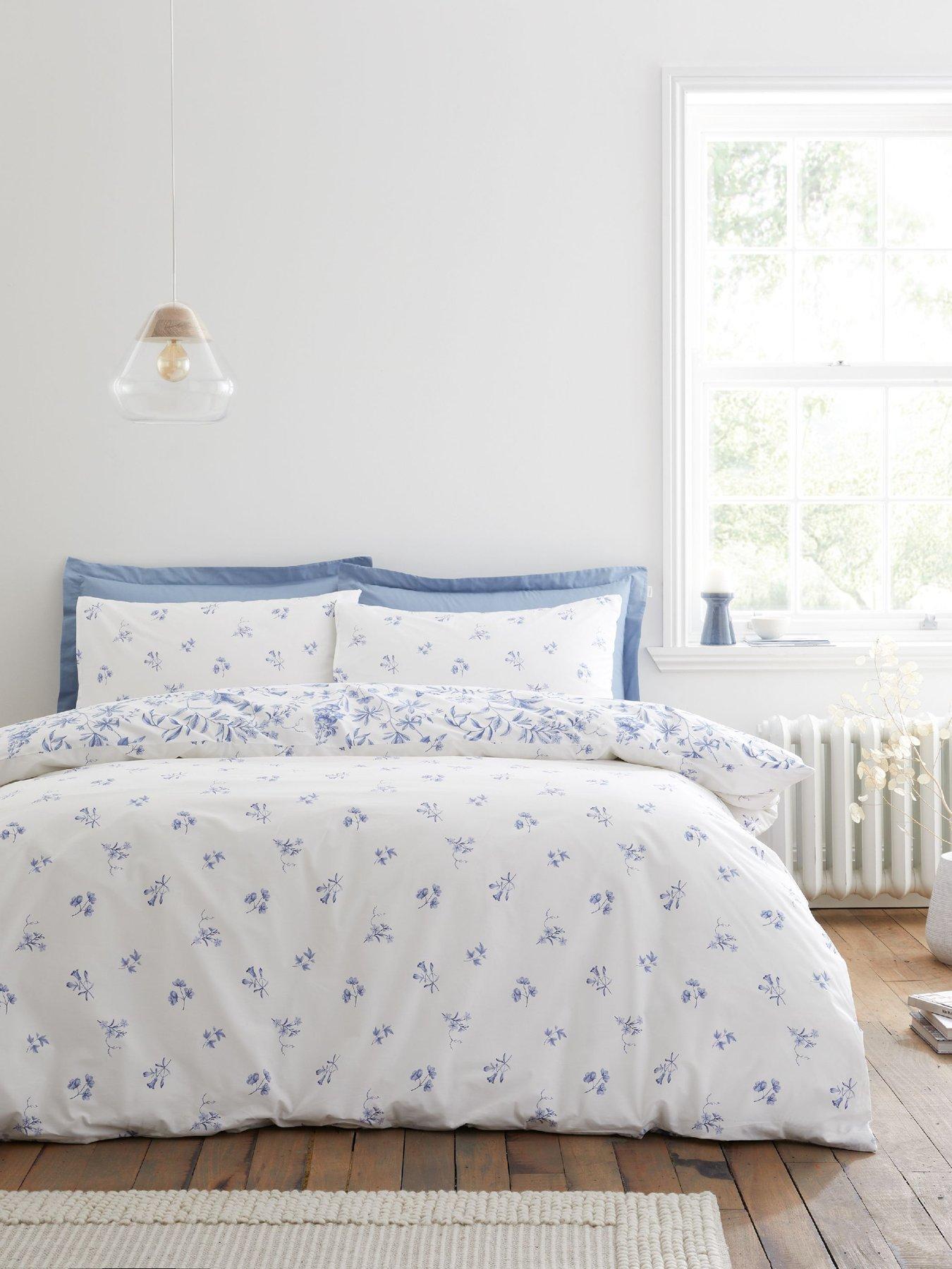 Image 4 of 7 of Bianca Thea Floral 100% Cotton Duvet Set Blue