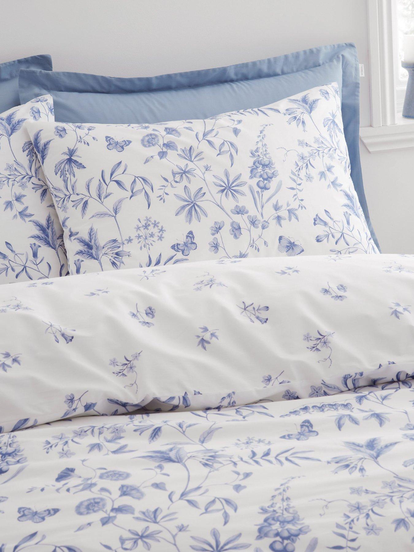 Image 5 of 7 of Bianca Thea Floral 100% Cotton Duvet Set Blue