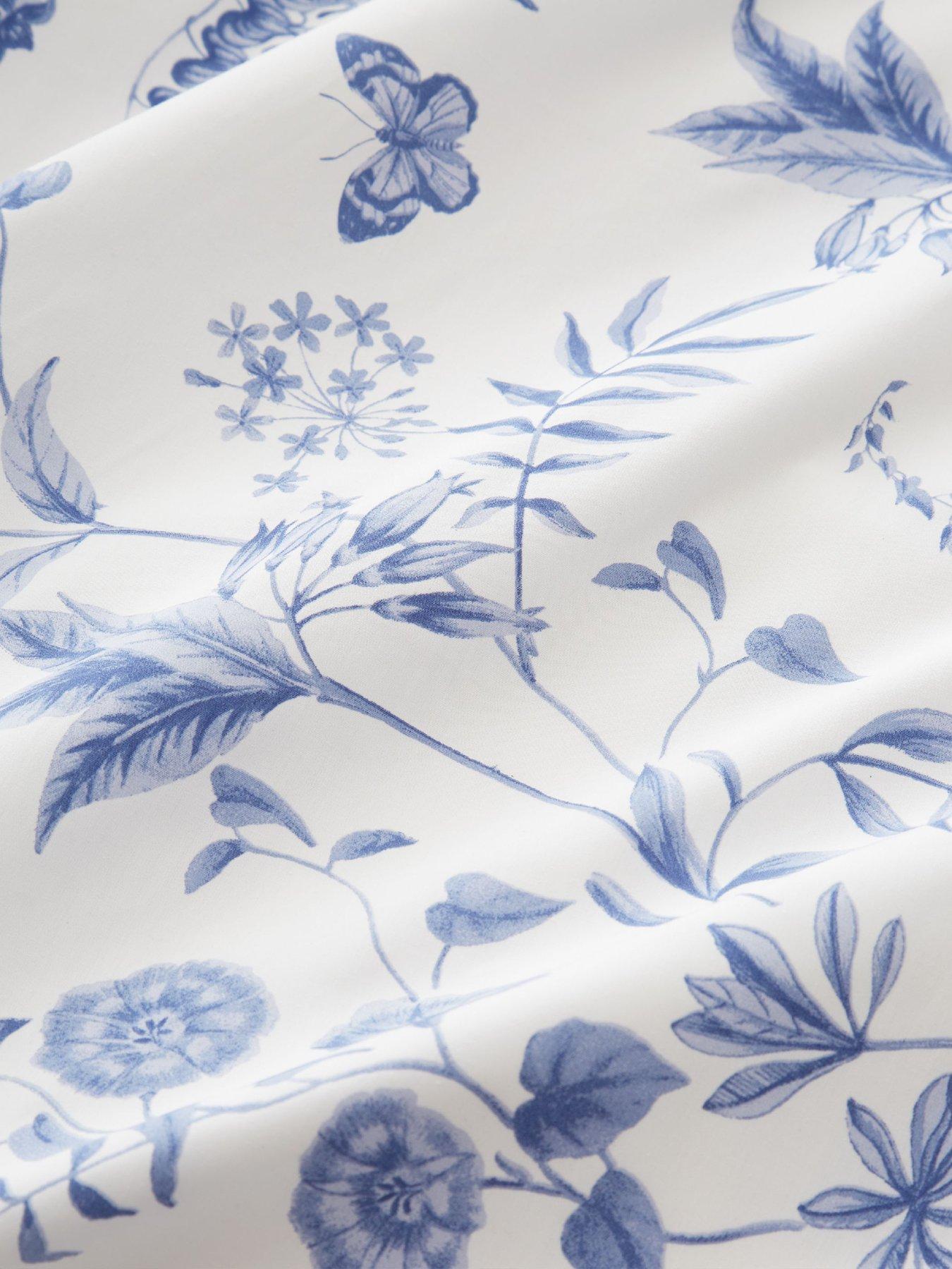 Image 7 of 7 of Bianca Thea Floral 100% Cotton Duvet Set Blue