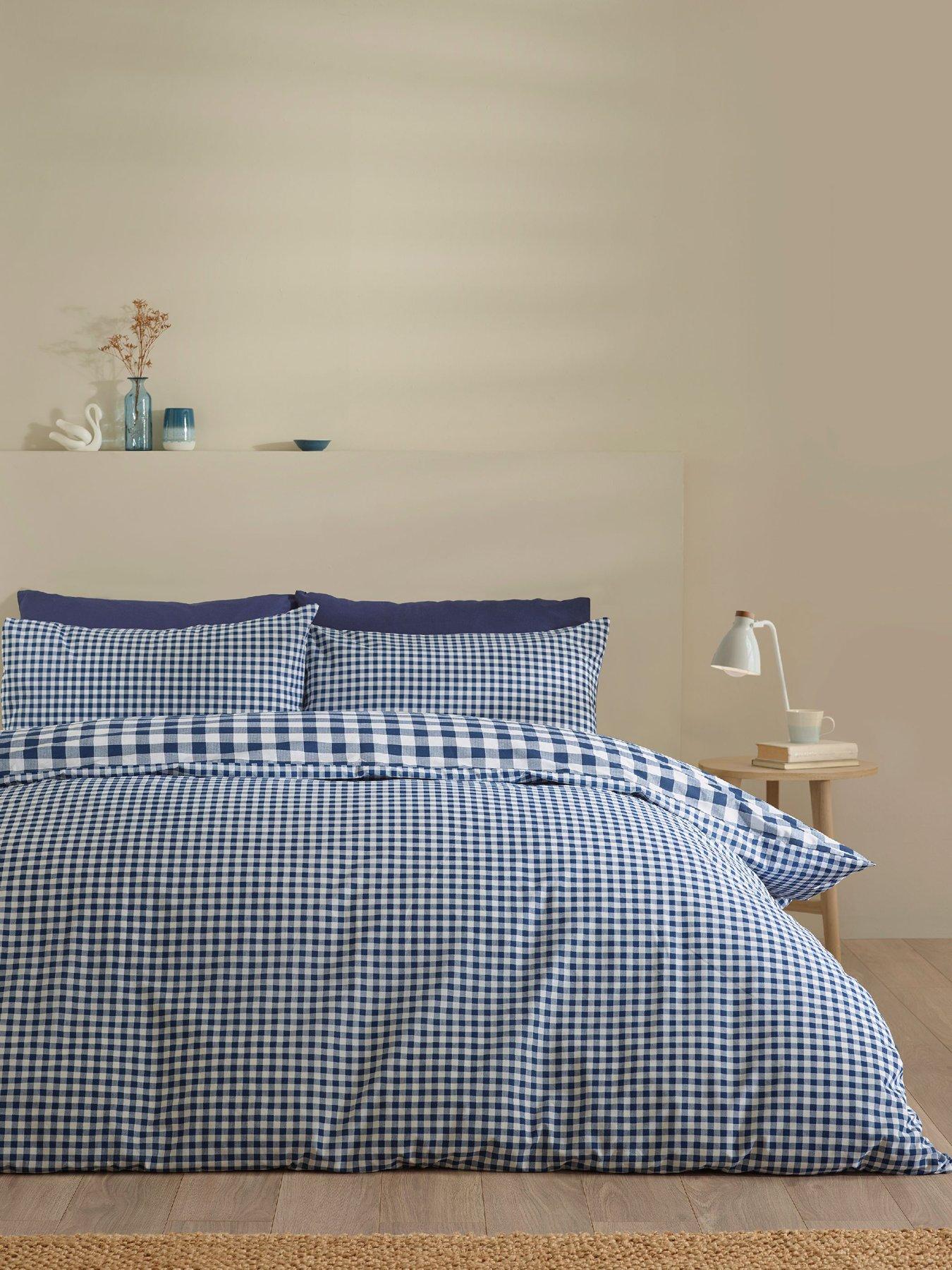 catherine-lansfield-bamford-gingham-check-duvet-set-navy