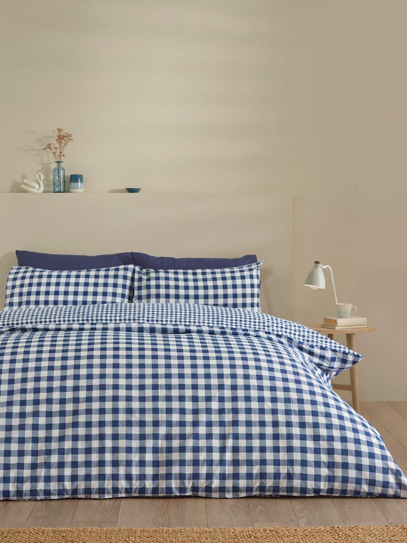 Image 3 of 5 of Catherine Lansfield Bamford Gingham Check Duvet Set Navy