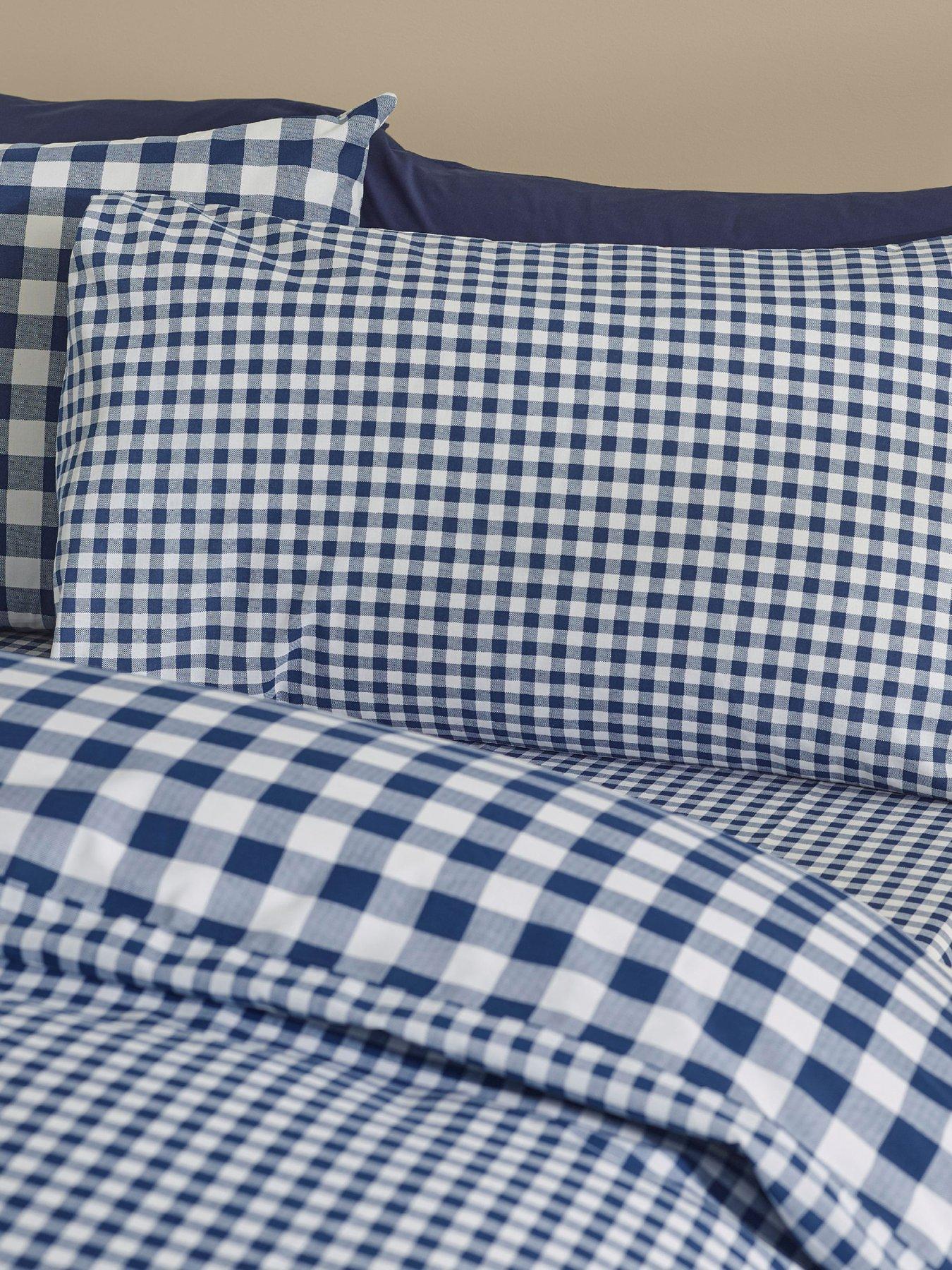 Image 4 of 5 of Catherine Lansfield Bamford Gingham Check Duvet Set Navy