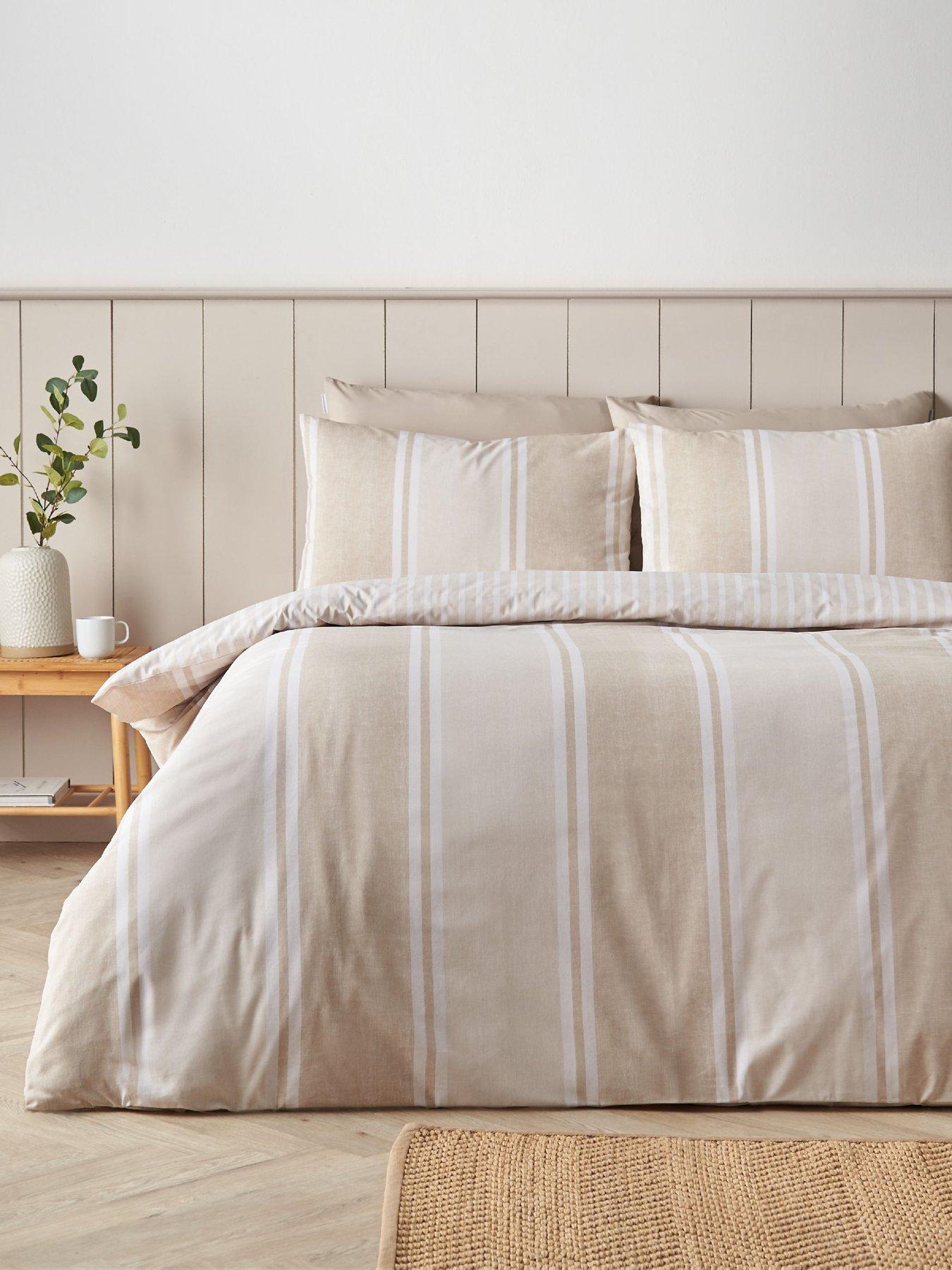 catherine-lansfield-banded-stripe-duvet-set-naturalback