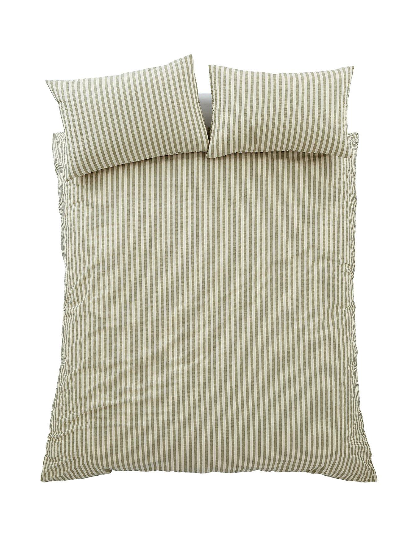 Image 2 of 6 of Pineapple Elephant Cotton Rich Woven Stripe Duvet Set Green