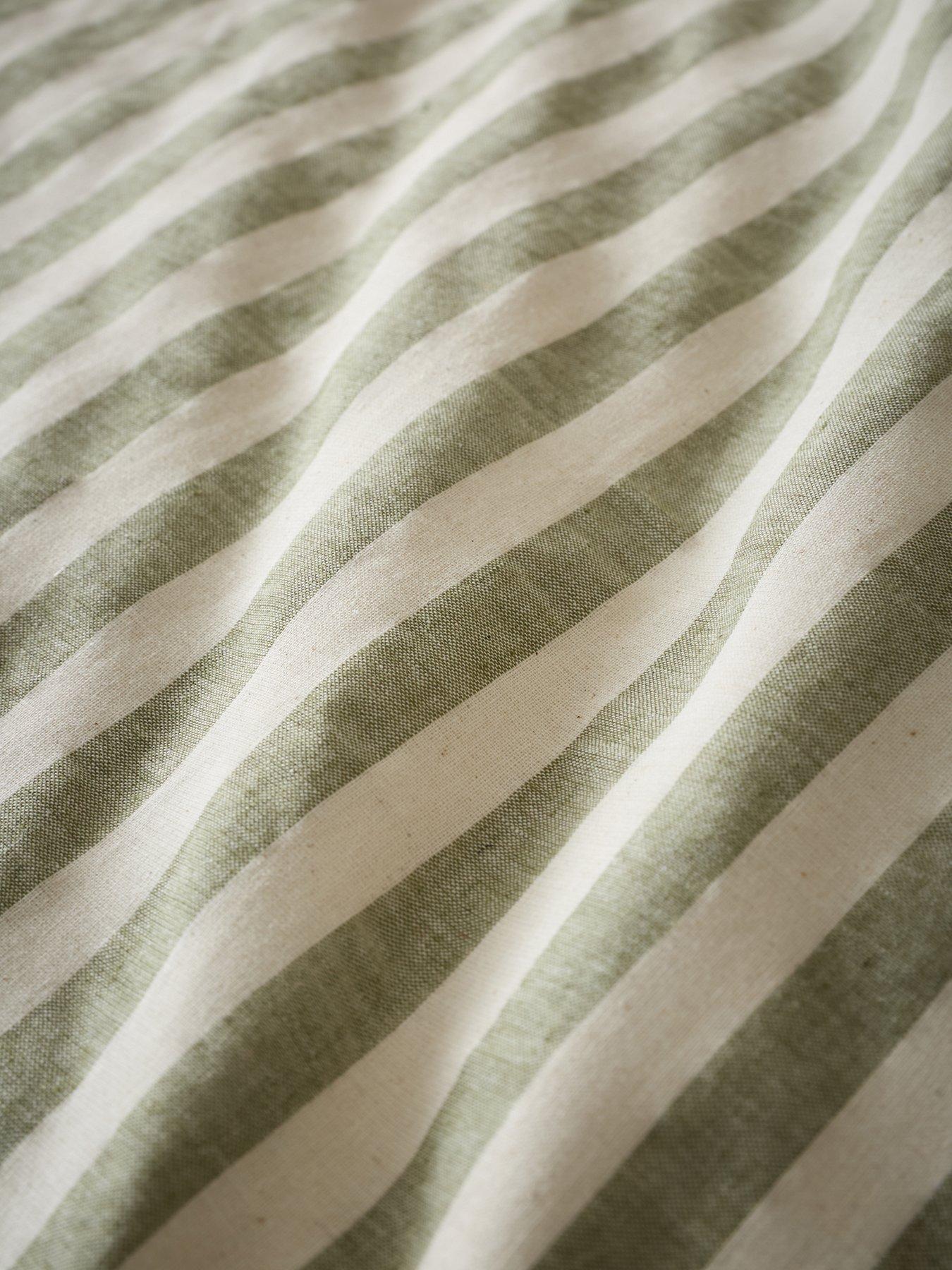 Image 6 of 6 of Pineapple Elephant Cotton Rich Woven Stripe Duvet Set Green