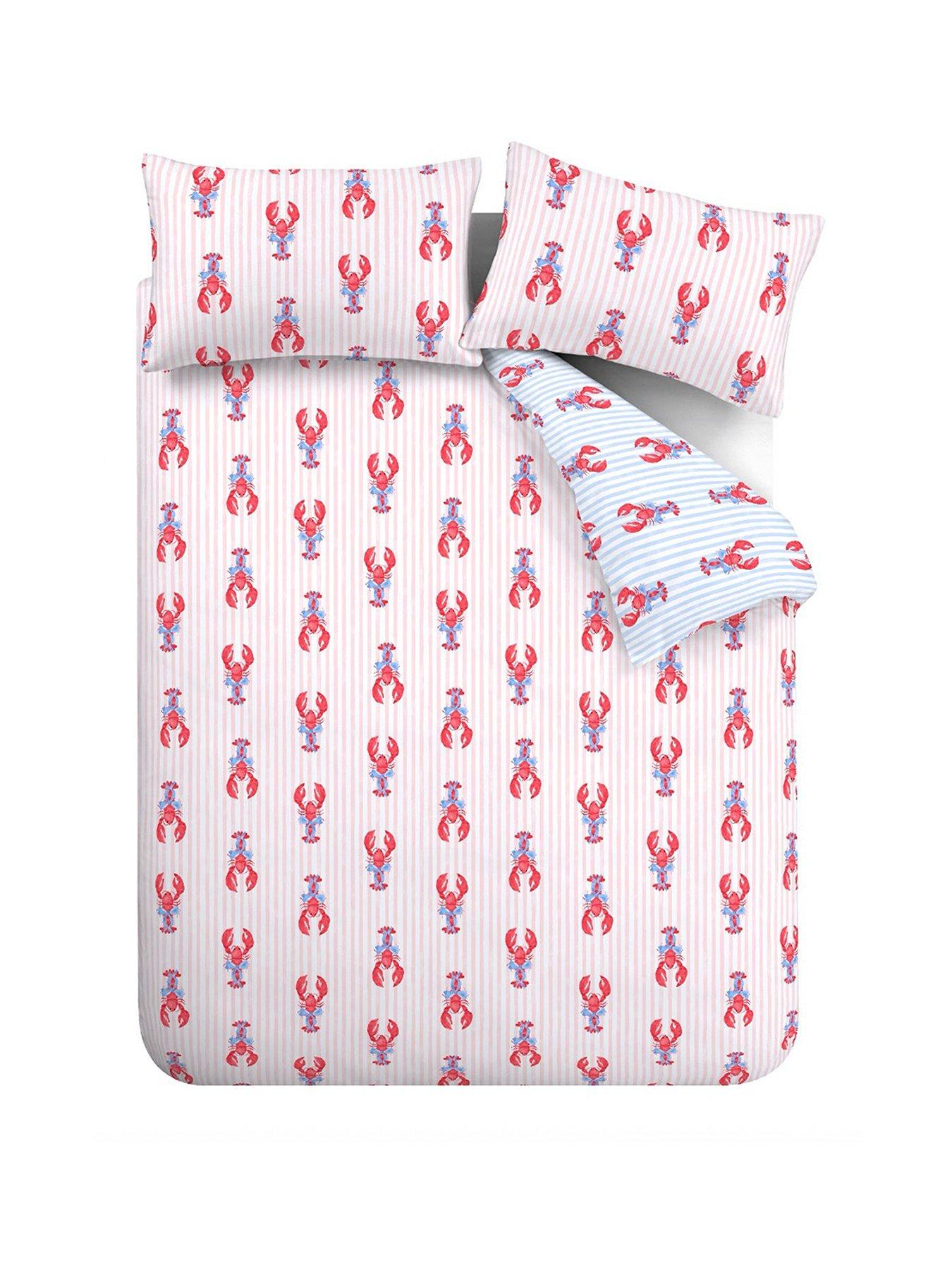 Image 2 of 5 of Sassy B Lobster Stripe Duvet Set Pink
