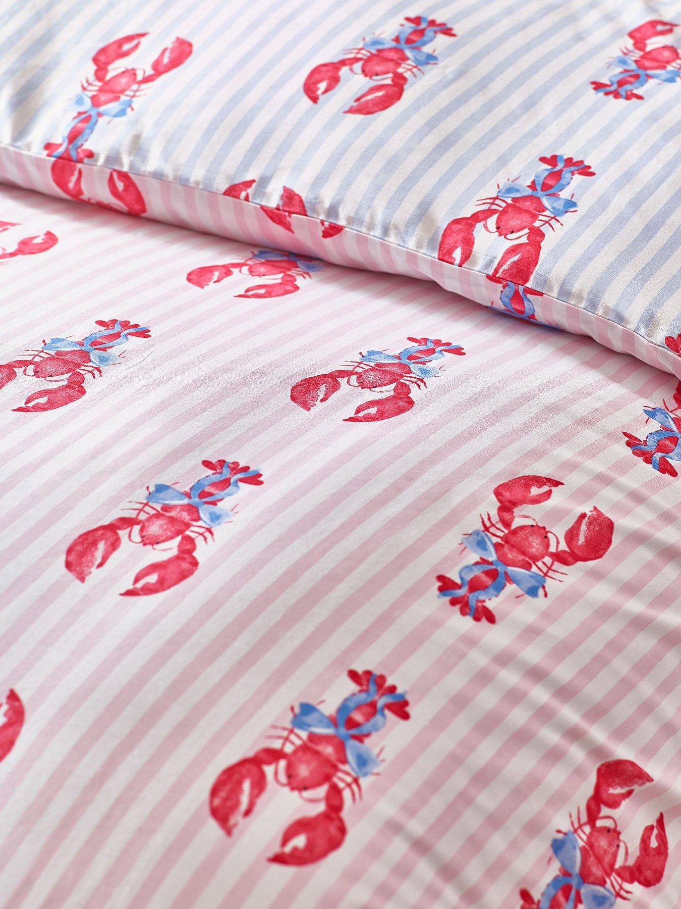 Image 5 of 5 of Sassy B Lobster Stripe Duvet Set Pink