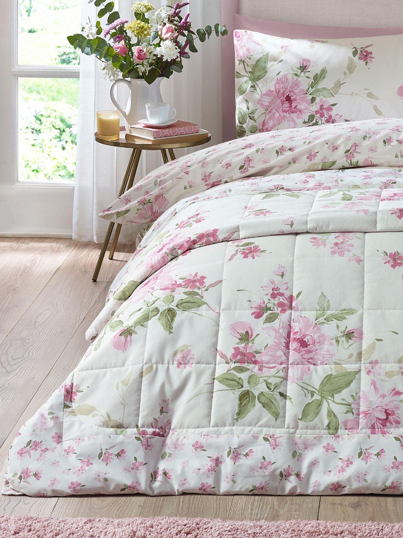 Image 1 of 4 of Catherine Lansfield Avebury Floral Bedspread 220x230 Cream