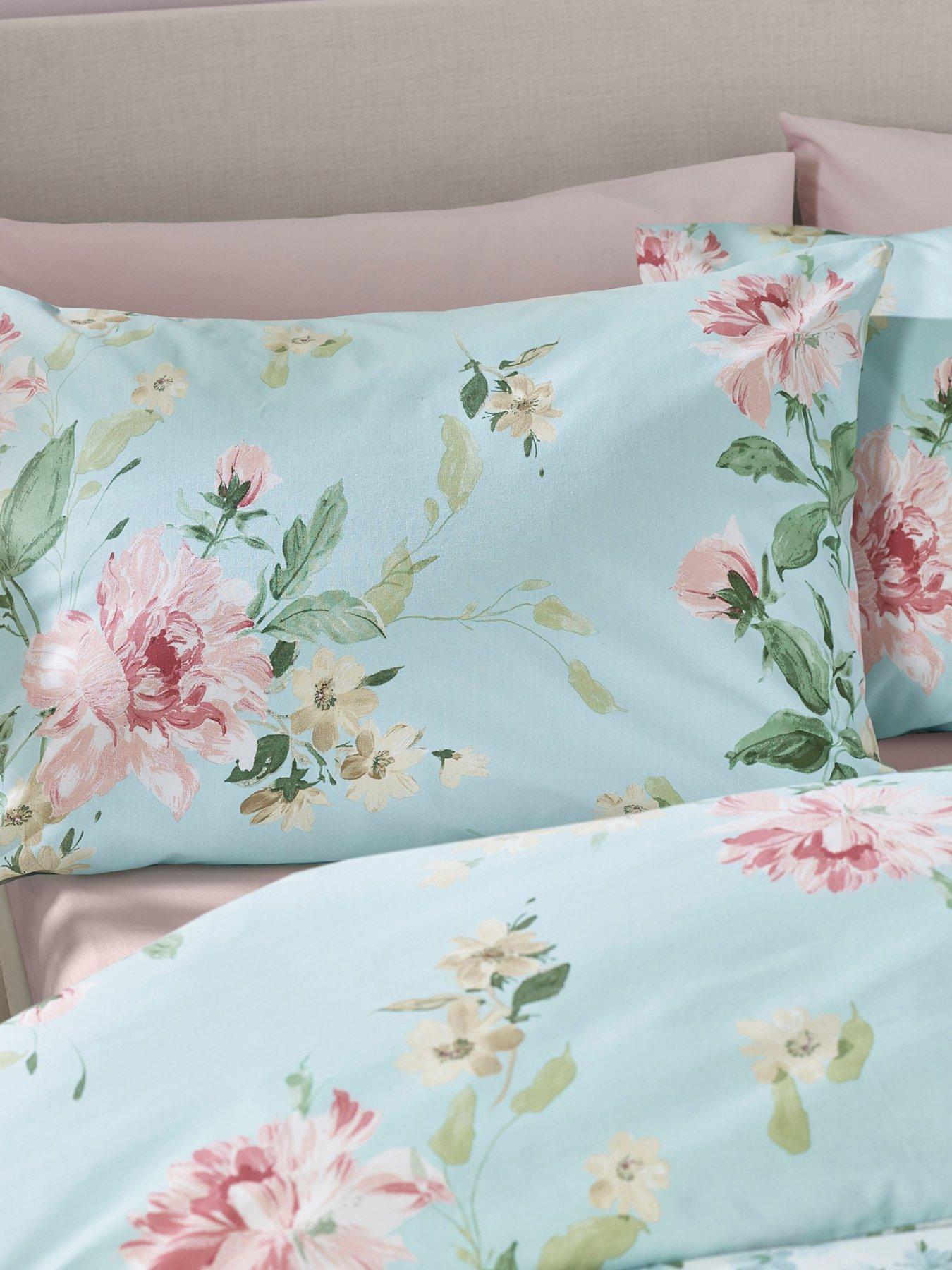 Image 5 of 6 of Catherine Lansfield Avebury Floral Duvet Set Duck Egg