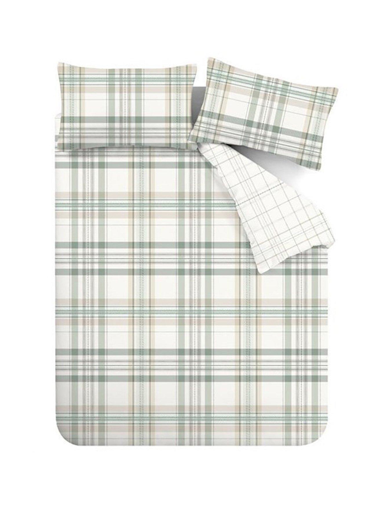 Image 2 of 6 of Catherine Lansfield Cartmel Check Duvet Set Green