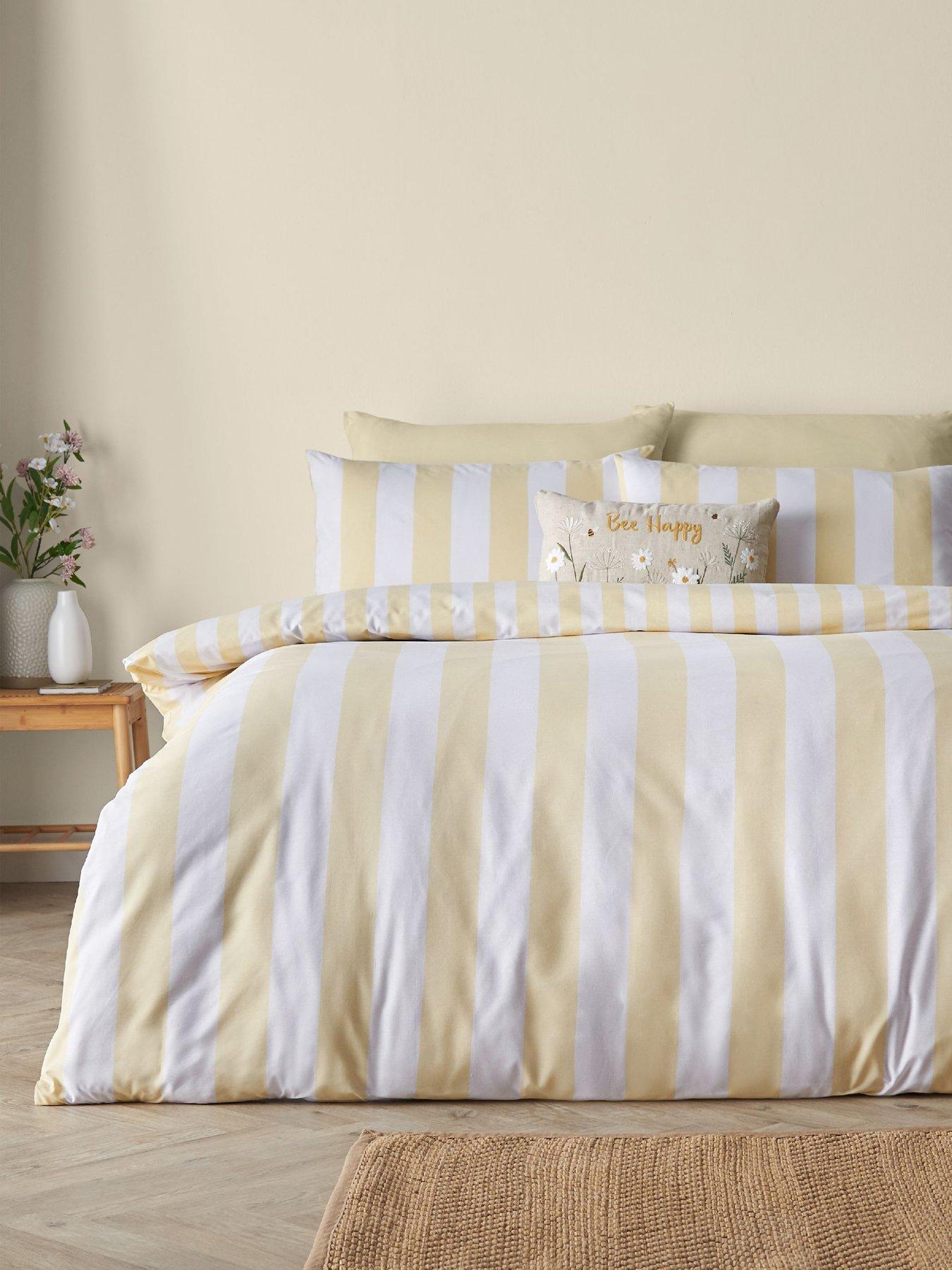catherine-lansfield-cove-stripe-duvet-set-yellowfront
