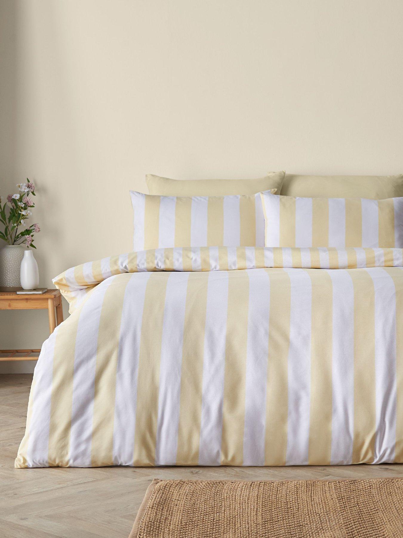 catherine-lansfield-cove-stripe-duvet-set-yellowback