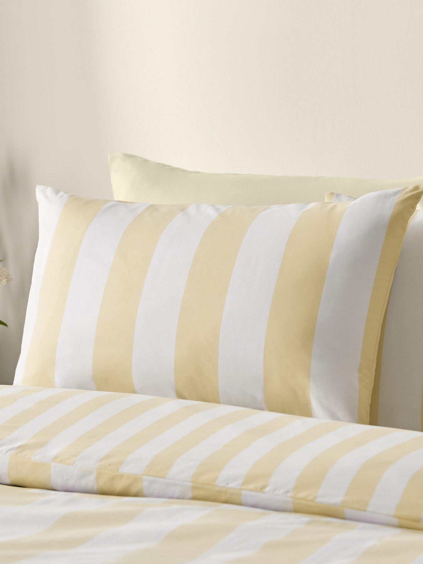 catherine-lansfield-cove-stripe-duvet-set-yellowdetail