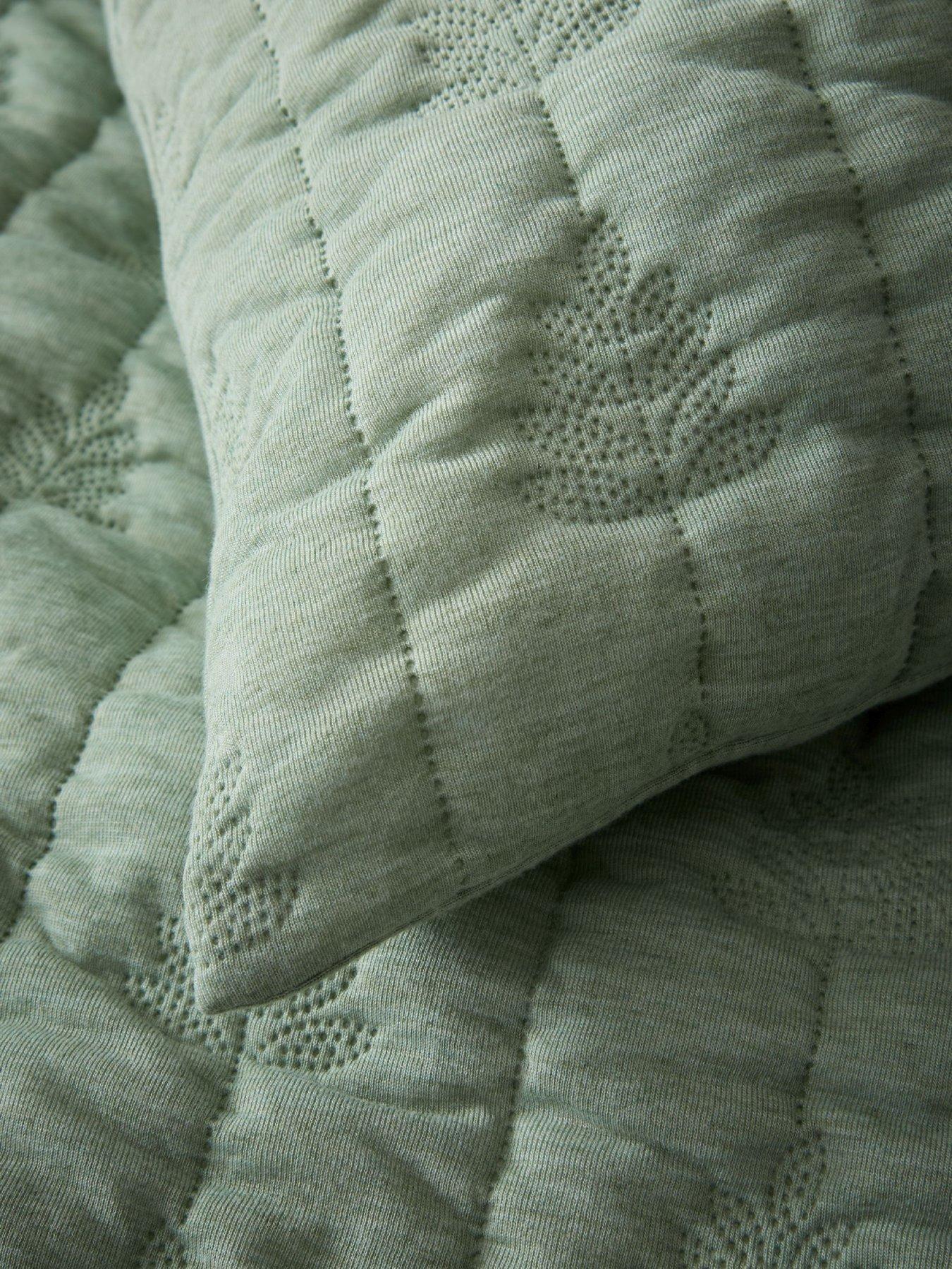 Image 5 of 6 of Pineapple Elephant Tamba Leaf Jersey Stripe Double Duvet Set Green