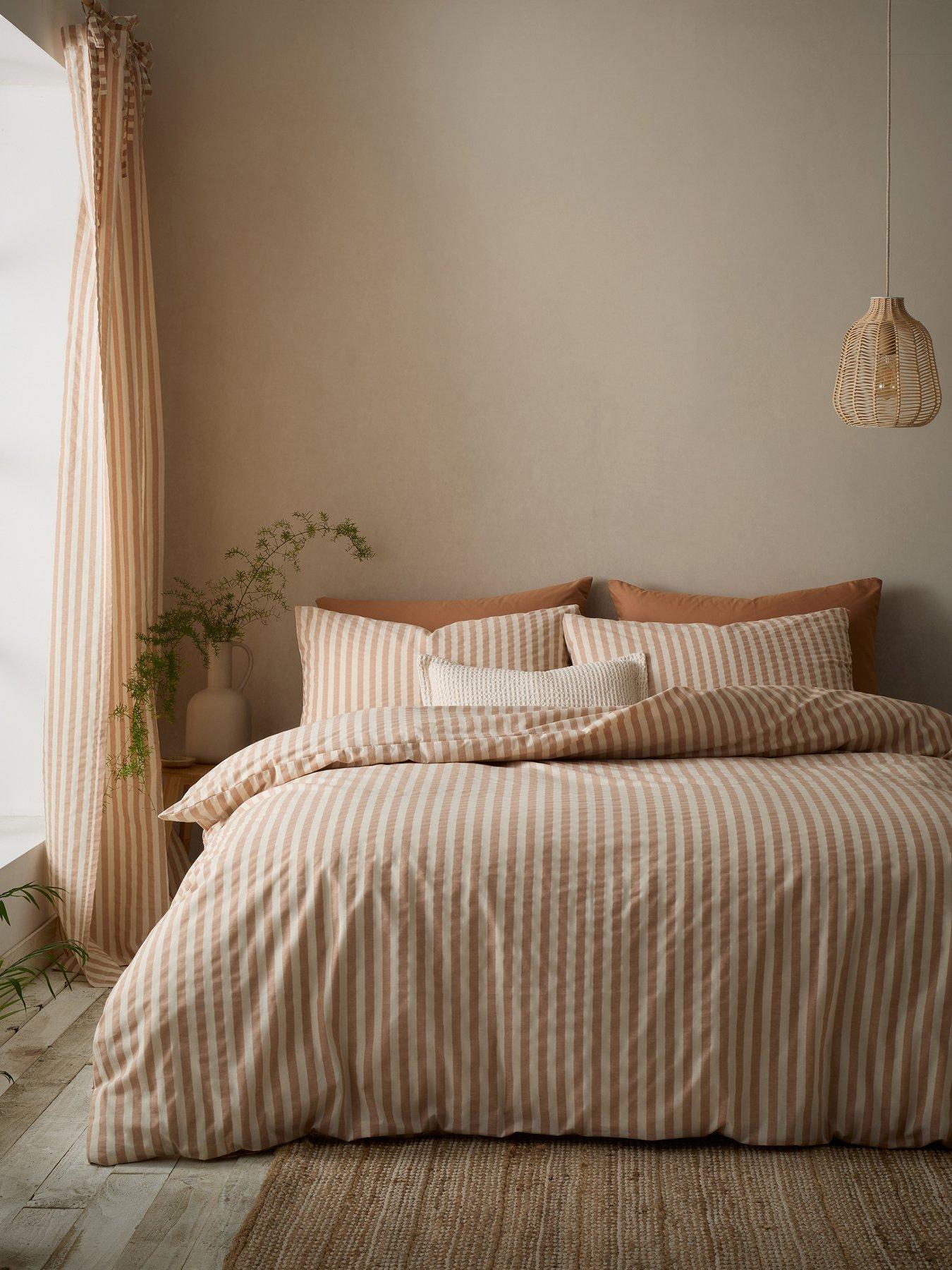 Image 1 of 6 of Pineapple Elephant Cotton Rich Woven Stripe Duvet Set Clay