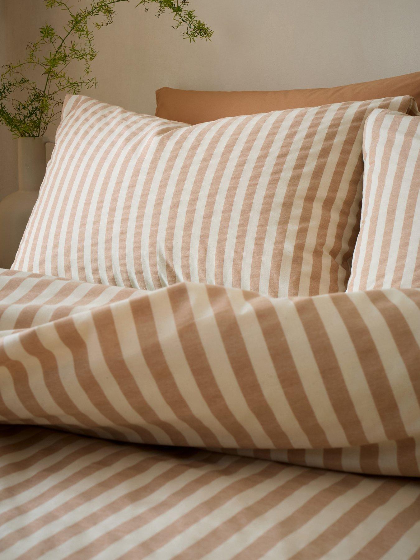 Image 4 of 6 of Pineapple Elephant Cotton Rich Woven Stripe Duvet Set Clay